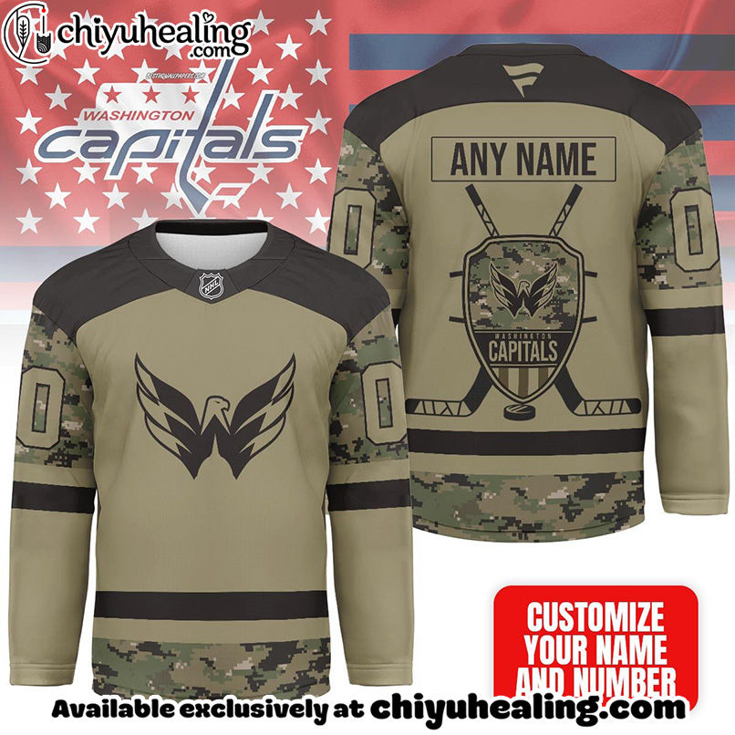 Washington Capitals - Premium NHL Camo Army Hockey Jersey