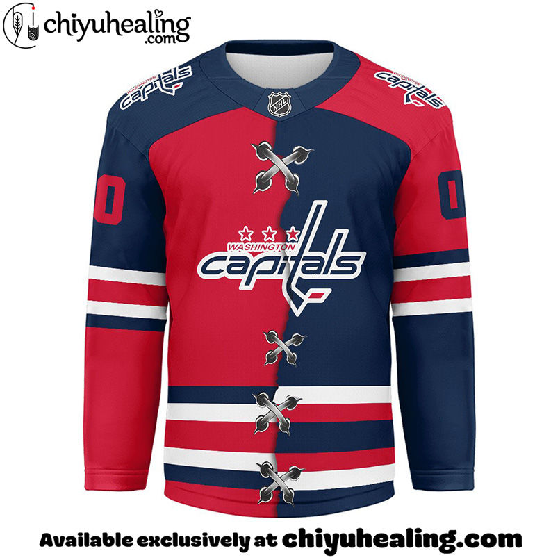 Washington Capitals - Premium NHL Personalized Split Color Hockey Jersey Washington Capitals - Premium NHL Personalized Split Color Hockey Jersey