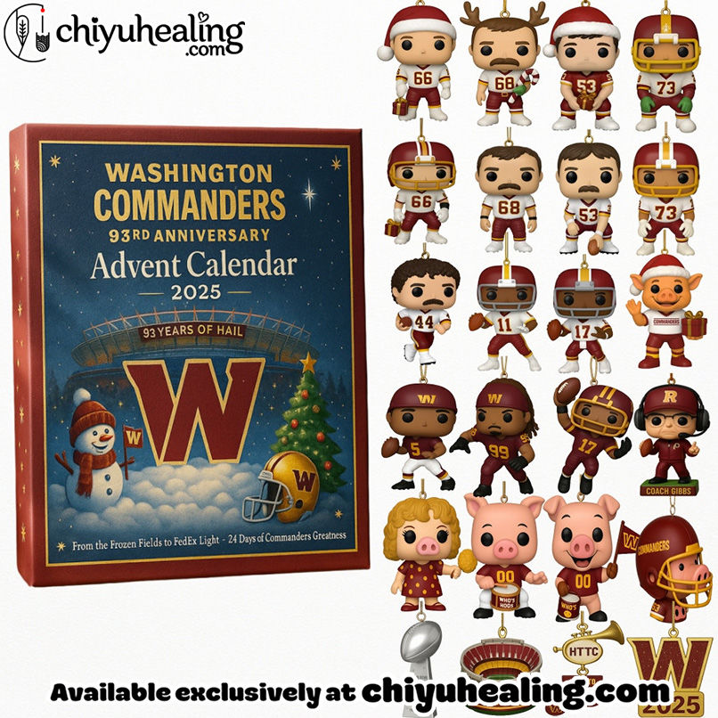 Washington Commanders 93rd Anniversary 2025 Advent Calendar, Christmas Countdown Advent Calendar Gift Box with 24 Acrylic Ornaments Washington Commanders 93rd Anniversary 2025 Advent Calendar, Christmas Countdown Advent Calendar Gift Box with 24 Acrylic Ornaments
