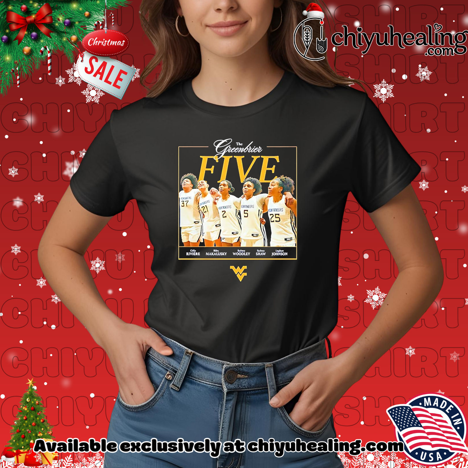 West Virginia Mountaineers WBB5 The Greenbrier Five Christmas ornament, Hoodie, Sweatshirt, Poster Canvas, Mug, Ornaments 7 West Virginia Mountaineers WBB5 The Greenbrier Five Christmas ornament, Hoodie, Sweatshirt, Poster Canvas, Mug, Ornaments