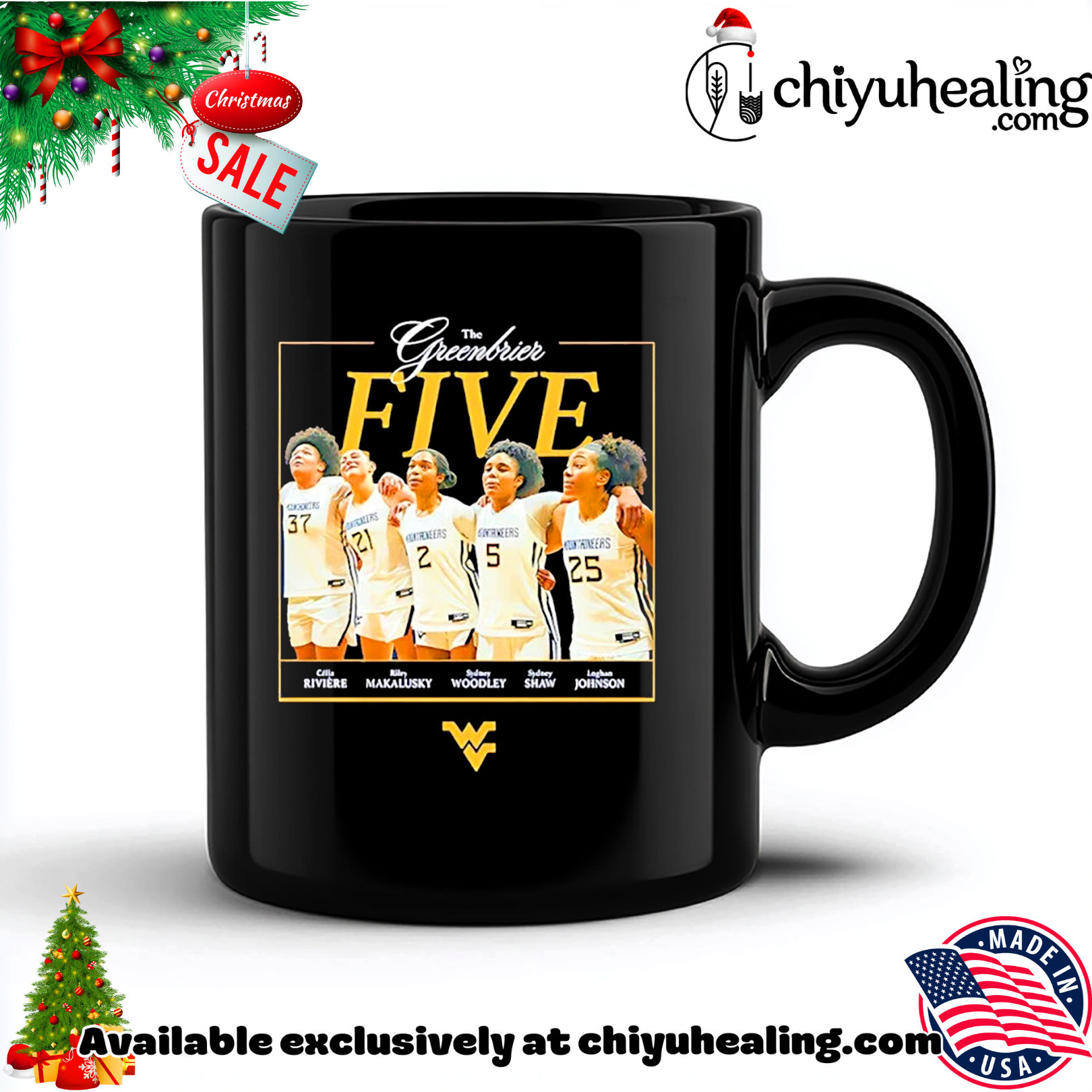 West Virginia Mountaineers WBB5 The Greenbrier Five Christmas ornament, Hoodie, Sweatshirt, Poster Canvas, Mug, Ornaments 5 West Virginia Mountaineers WBB5 The Greenbrier Five Christmas ornament, Hoodie, Sweatshirt, Poster Canvas, Mug, Ornaments