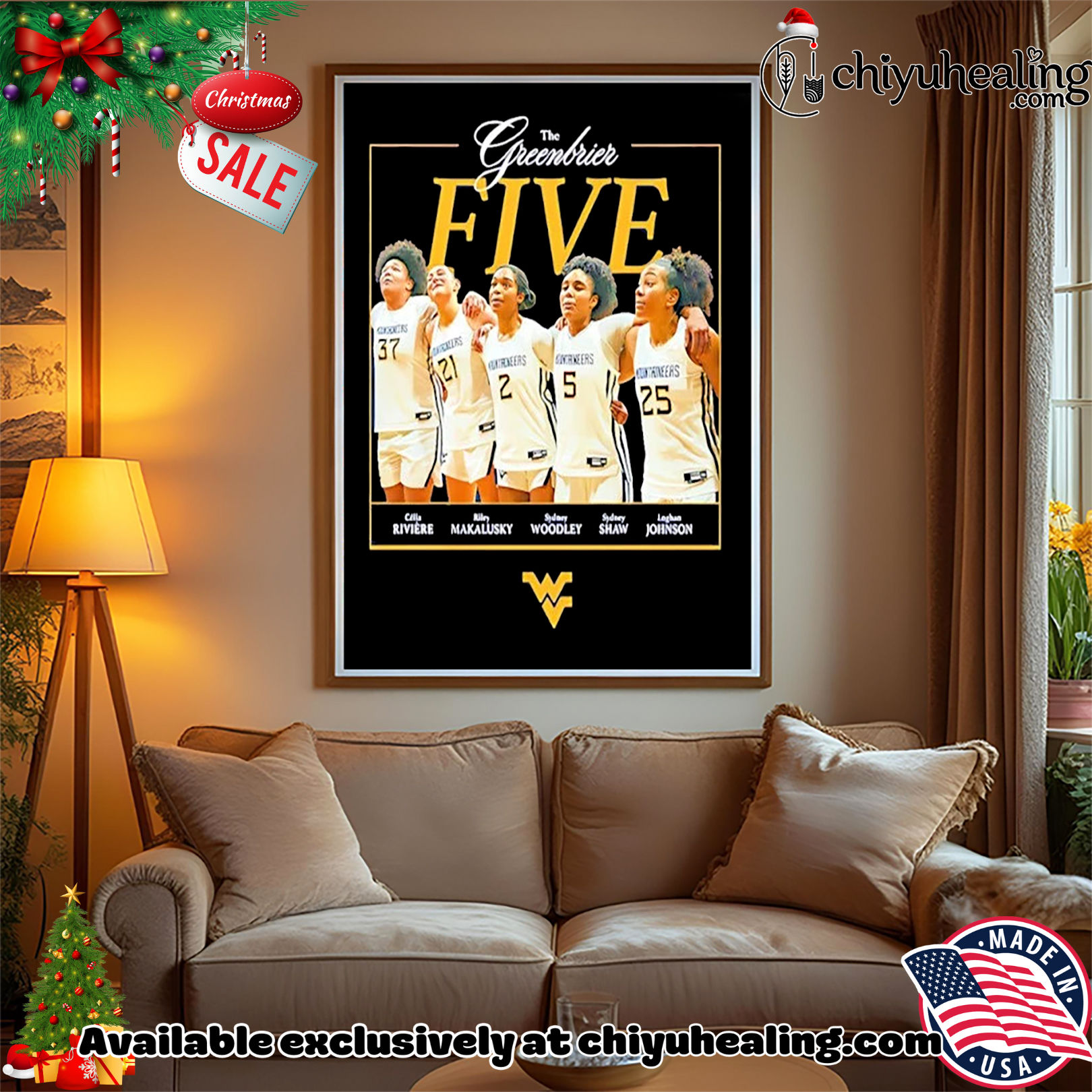 West Virginia Mountaineers WBB5 The Greenbrier Five Christmas ornament, Hoodie, Sweatshirt, Poster Canvas, Mug, Ornaments West Virginia Mountaineers WBB5 The Greenbrier Five Christmas ornament, Hoodie, Sweatshirt, Poster Canvas, Mug, Ornaments