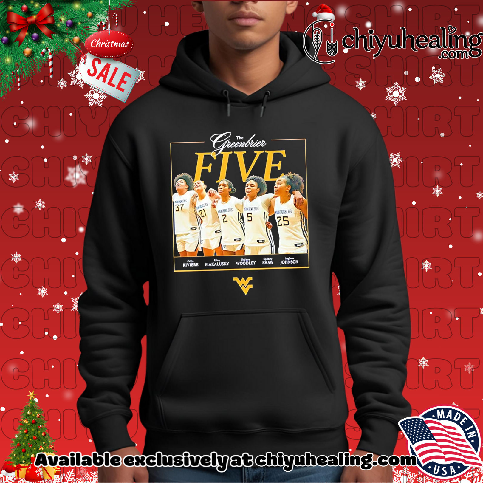 West Virginia Mountaineers WBB5 The Greenbrier Five Christmas ornament, Hoodie, Sweatshirt, Poster Canvas, Mug, Ornaments