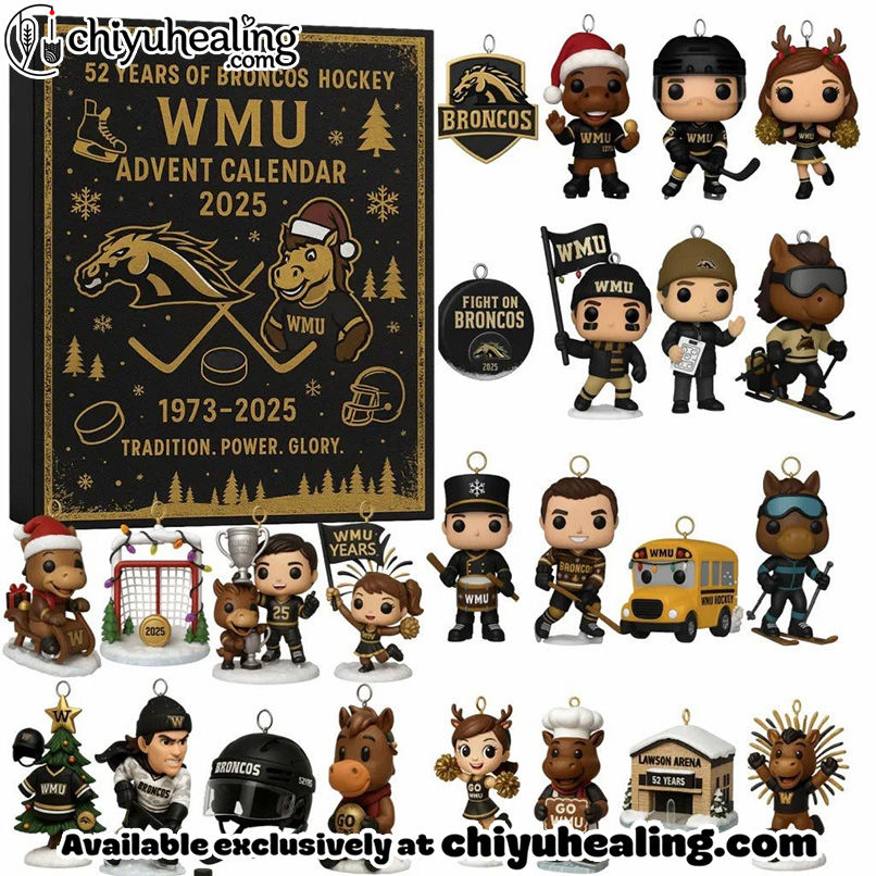 Western Michigan Broncos Men's Ice Hockey 52nd Anniversary Advent Calendar, Christmas Countdown Advent Calendar Gift Box with 24 Acrylic Ornaments 4 Western Michigan Broncos Mens Ice Hockey 52nd Anniversary Advent Calendar 2