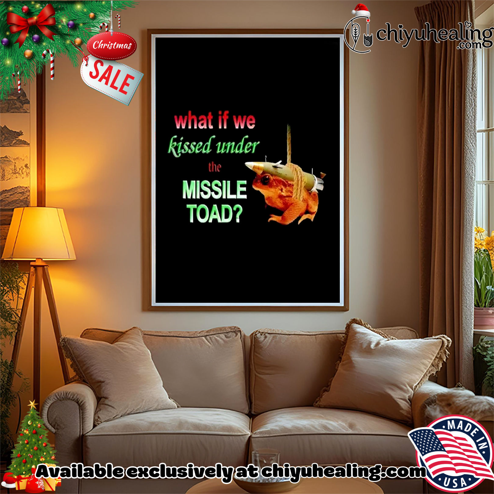 What if we kissed under the missile toad Frog rocket Christmas ornament, Hoodie, Sweatshirt, Poster Canvas, Mug, Ornaments What if we kissed under the missile toad Frog rocket Christmas ornament, Hoodie, Sweatshirt, Poster Canvas, Mug, Ornaments