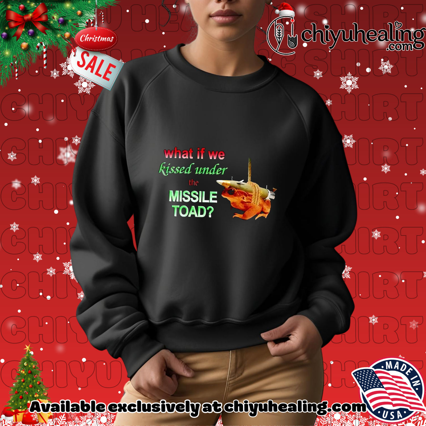 What if we kissed under the missile toad Frog rocket Christmas ornament, Hoodie, Sweatshirt, Poster Canvas, Mug, Ornaments 2 What if we kissed under the missile toad Frog rocket Christmas ornament, Hoodie, Sweatshirt, Poster Canvas, Mug, Ornaments
