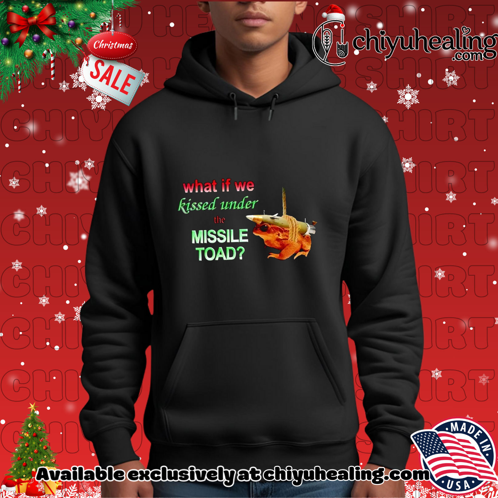 What if we kissed under the missile toad Frog rocket Christmas ornament, Hoodie, Sweatshirt, Poster Canvas, Mug, Ornaments