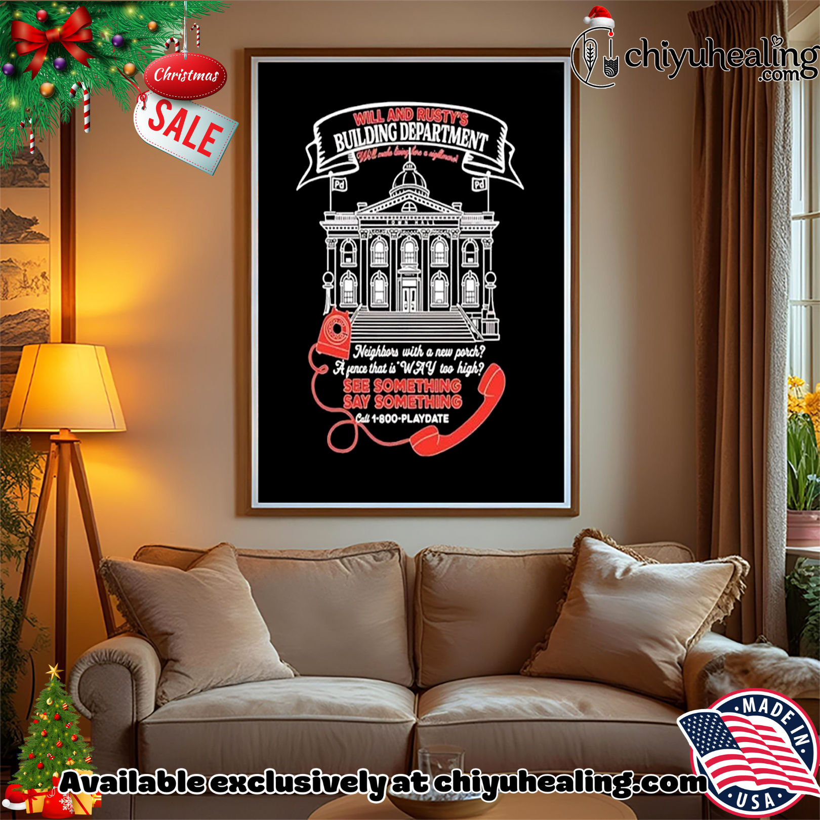 Will And Rusty's Building Department We'll Make Living Here A Nightmare Christmas ornament, Hoodie, Sweatshirt, Poster Canvas, Mug, Ornaments 14 Will And Rustys Building Department Well Make Living Here A Nightmare Christmas ornament Hoodie Sweatshirt 1