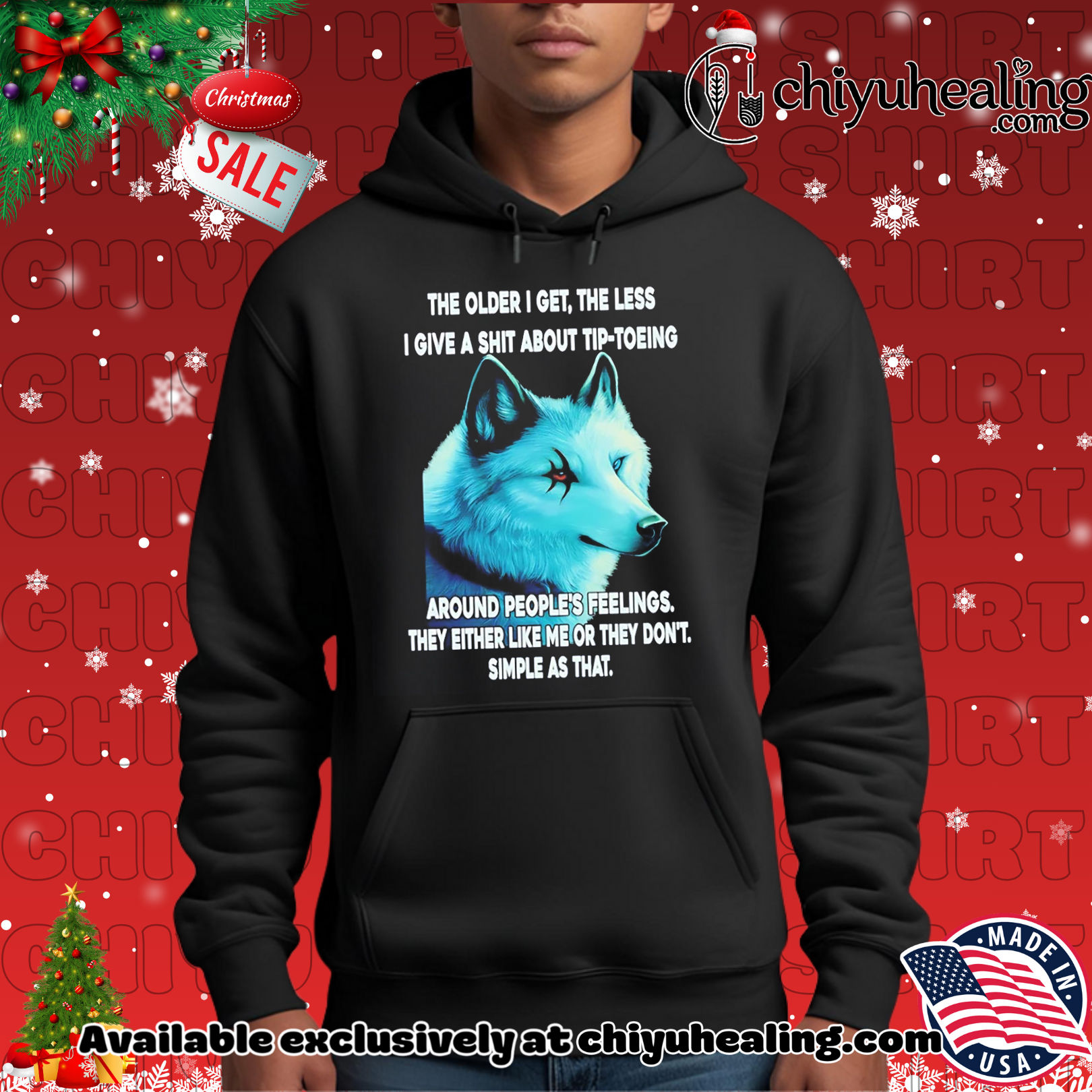 Wolf the older I get the less I give a shit about tip-toeing shirt, Hoodie, Sweatshirt, Poster Canvas, Mug, Ornaments