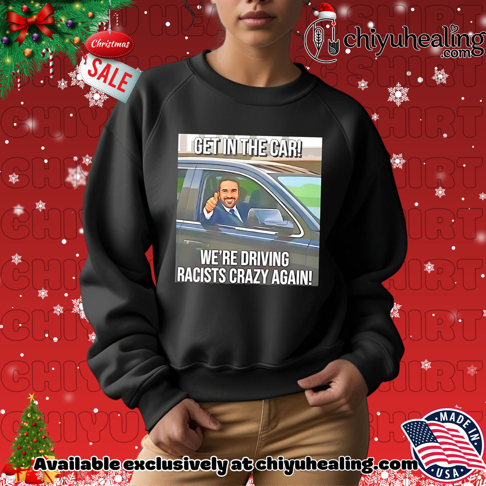 Zohran get in the car we're driving racists crazy again Christmas ornament, Hoodie, Sweatshirt, Poster Canvas, Mug, Ornaments 2 Zohran get in the car we're driving racists crazy again Christmas ornament, Hoodie, Sweatshirt, Poster Canvas, Mug, Ornaments