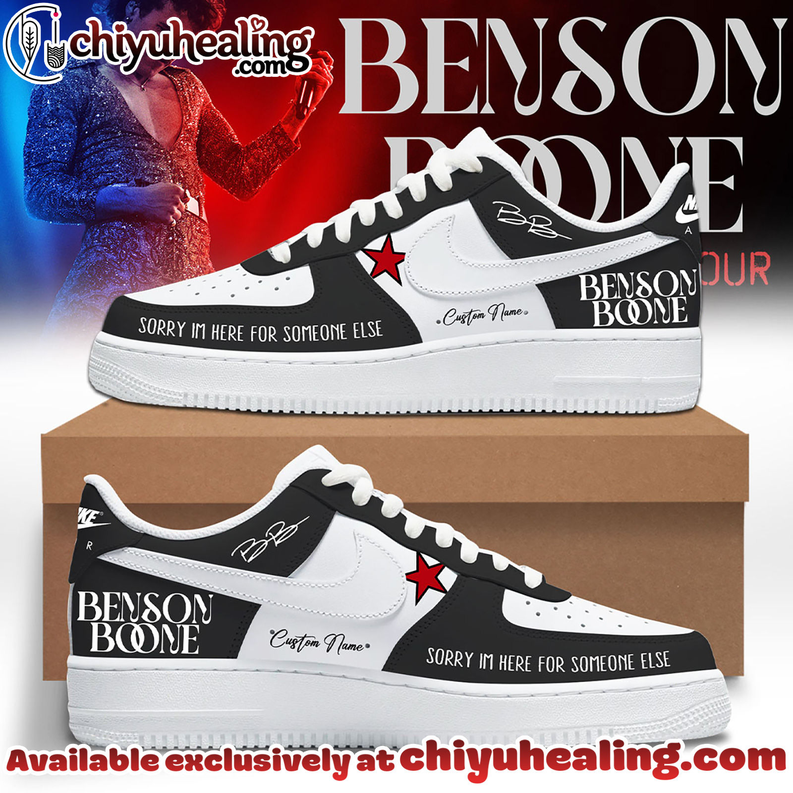 Benson Boones American Heart World Tour Air Force 1 Sneaker Shoes - Ver 2