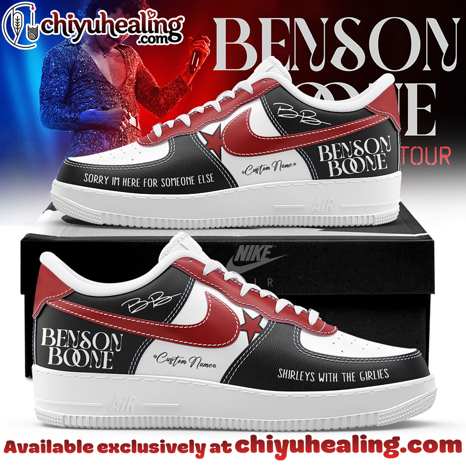 Benson Boones American Heart World Tour Air Force 1 Sneaker Shoes - Ver 3