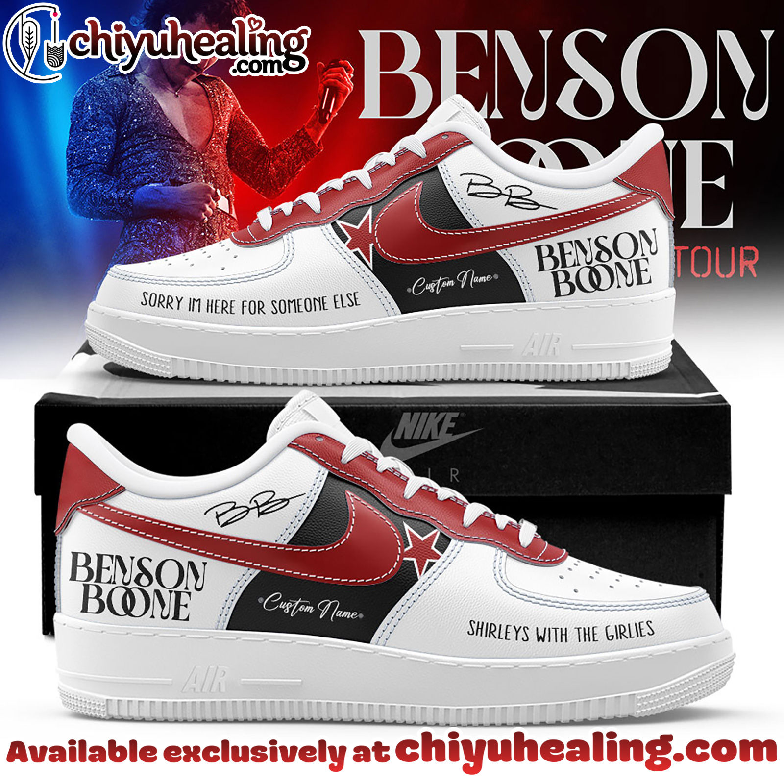 Benson Boones American Heart World Tour Air Force 1 Sneaker Shoes - Ver 4