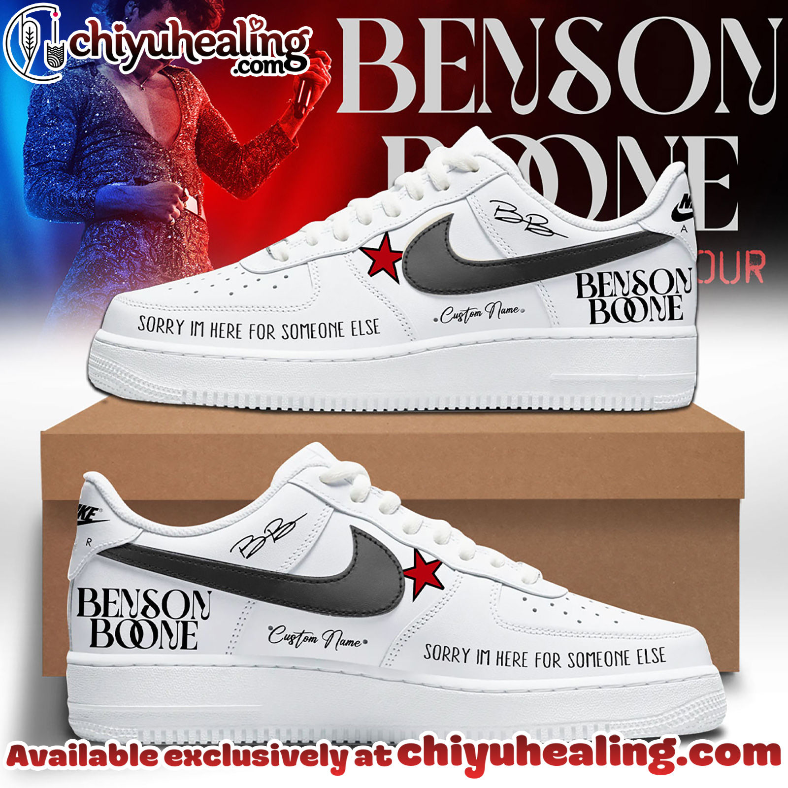 Benson Boones American Heart World Tour Air Force 1 Sneaker Shoes