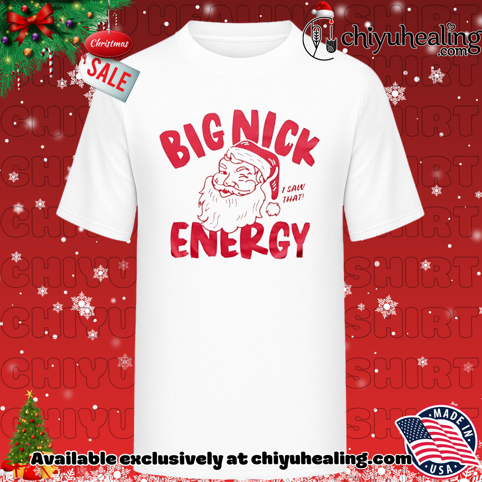 Big Nick Energy I saw that Santa Kansas City Christmas shirt, Hoodie, Sweatshirt, Poster Canvas, Mug, Ornaments