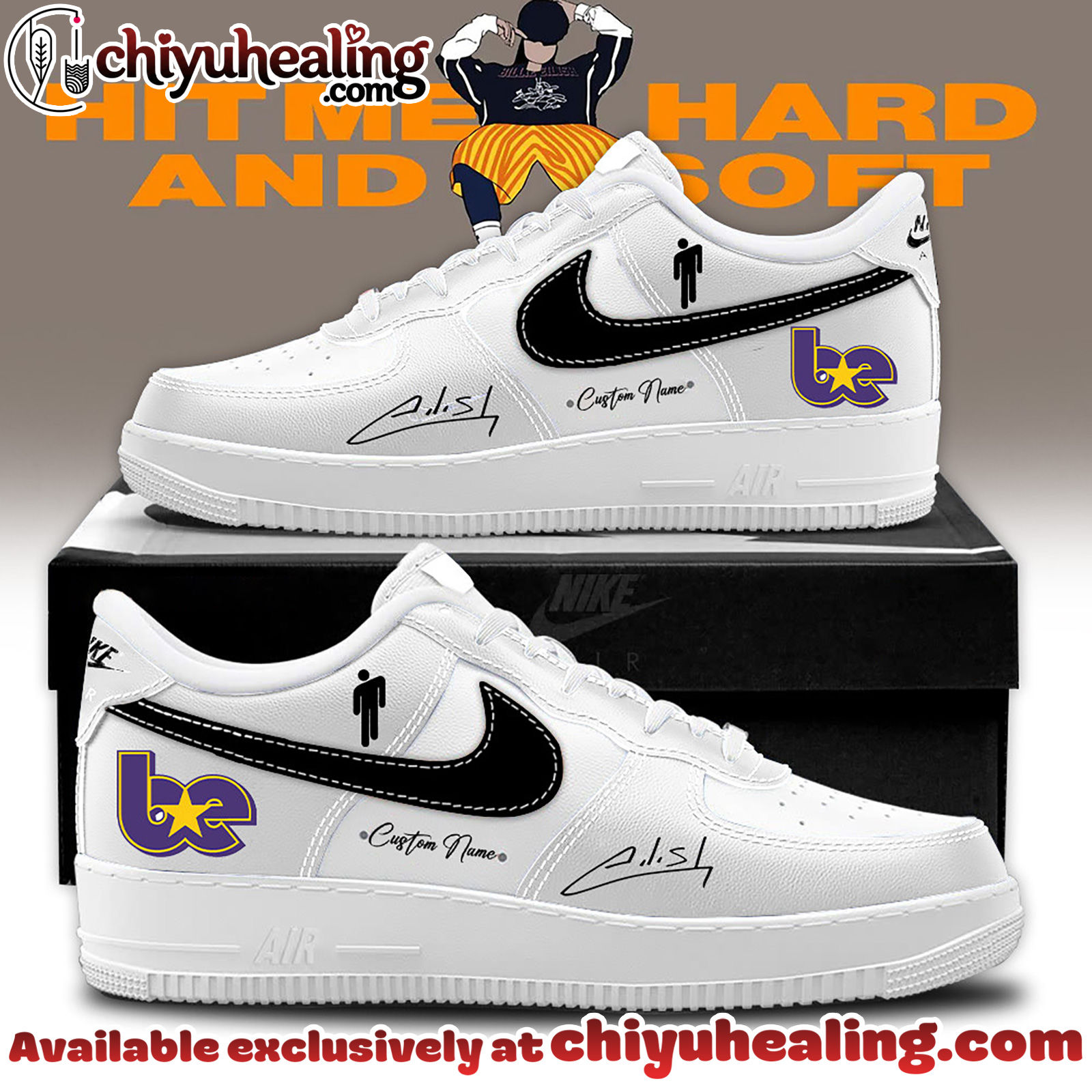 Billie Eilish Hit Me Hard and Soft The Tour Air Force 1 Sneaker Shoes - Ver 2