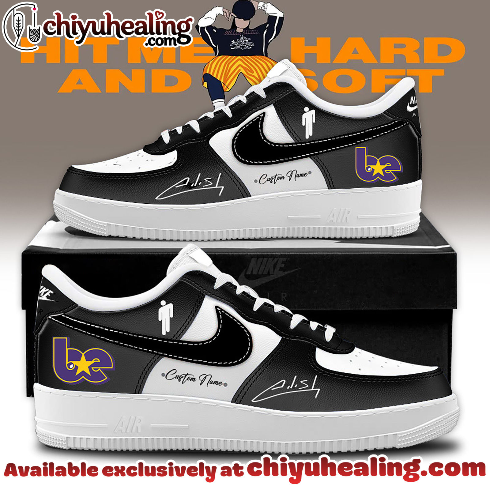 Billie Eilish Hit Me Hard and Soft The Tour Air Force 1 Sneaker Shoes - Ver 6