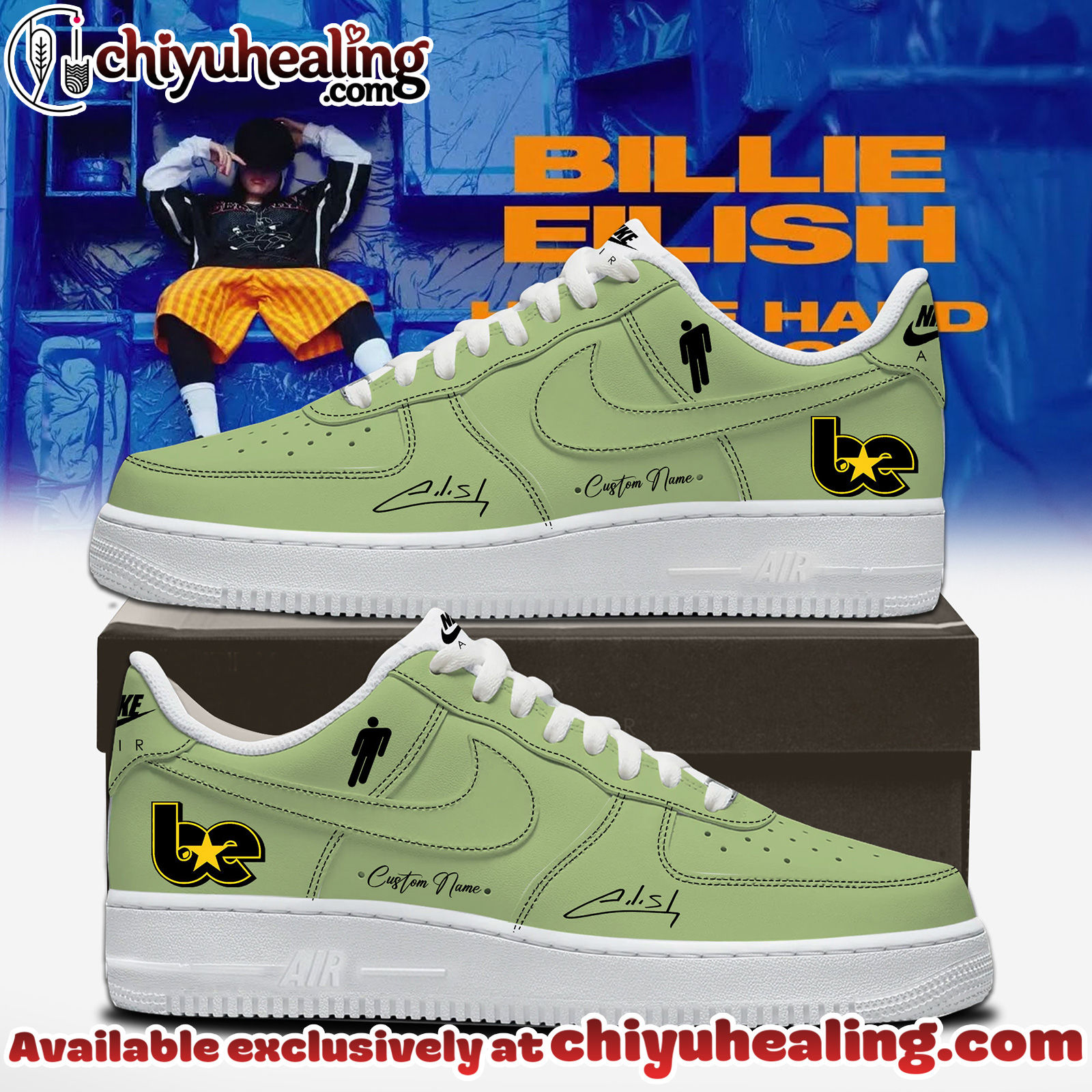 Billie Eilish Hit Me Hard and Soft The Tour Air Force 1 Sneaker Shoes - Ver 7