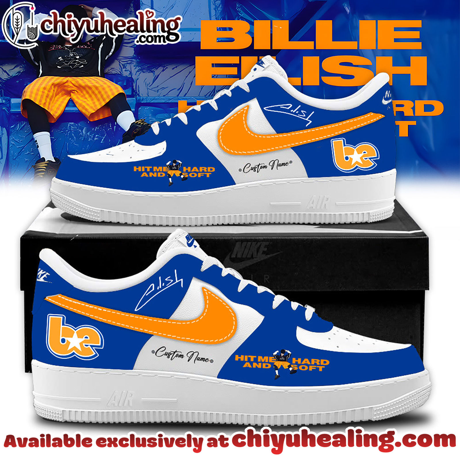 Billie Eilish Hit Me Hard and Soft The Tour Air Force 1 Sneaker Shoes