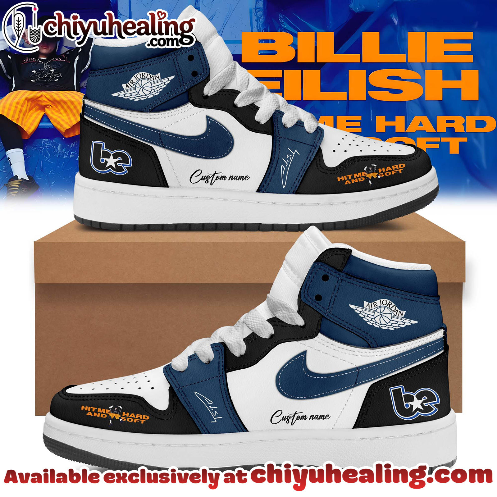 Billie Eilish Hit Me Hard and Soft The Tour Air Jordan 1 Sneaker Shoes - Ver 10