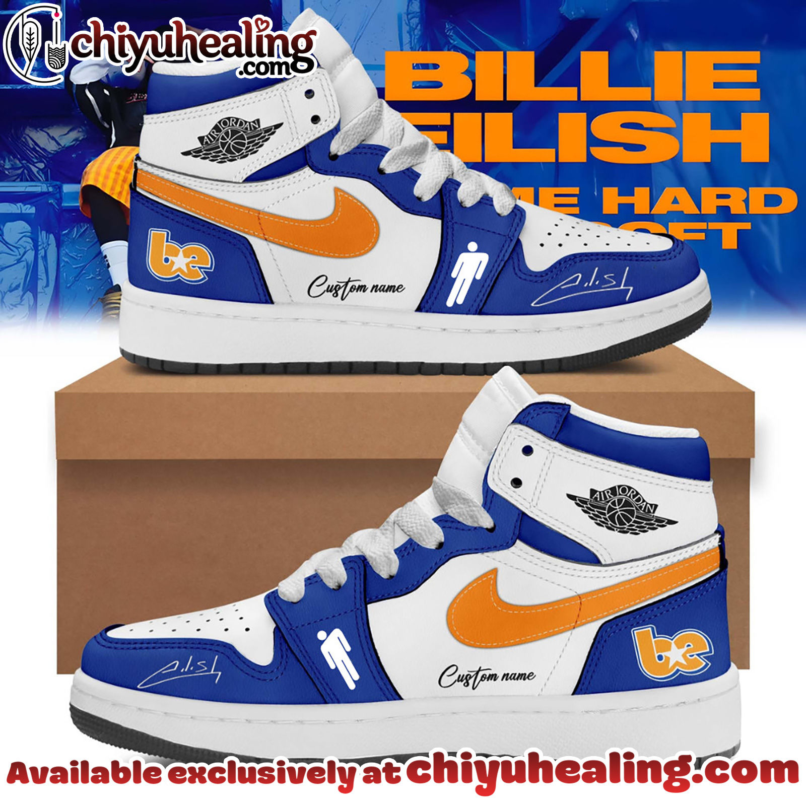 Billie Eilish Hit Me Hard and Soft The Tour Air Jordan 1 Sneaker Shoes - Ver 11