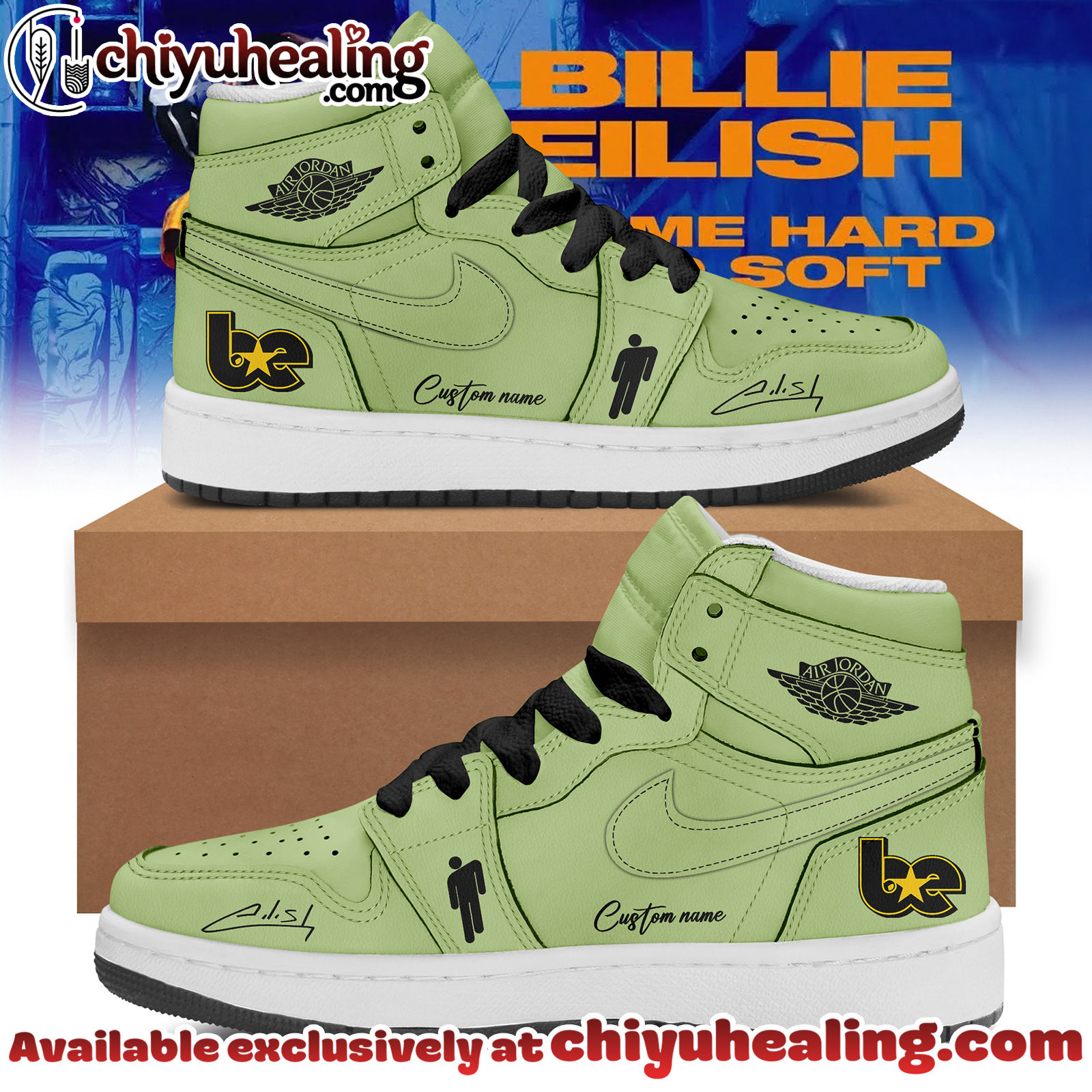 Billie Eilish Hit Me Hard and Soft The Tour Air Jordan 1 Sneaker Shoes - Ver 12