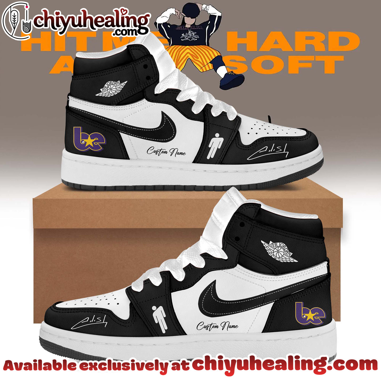 Billie Eilish Hit Me Hard and Soft The Tour Air Jordan 1 Sneaker Shoes - Ver 13