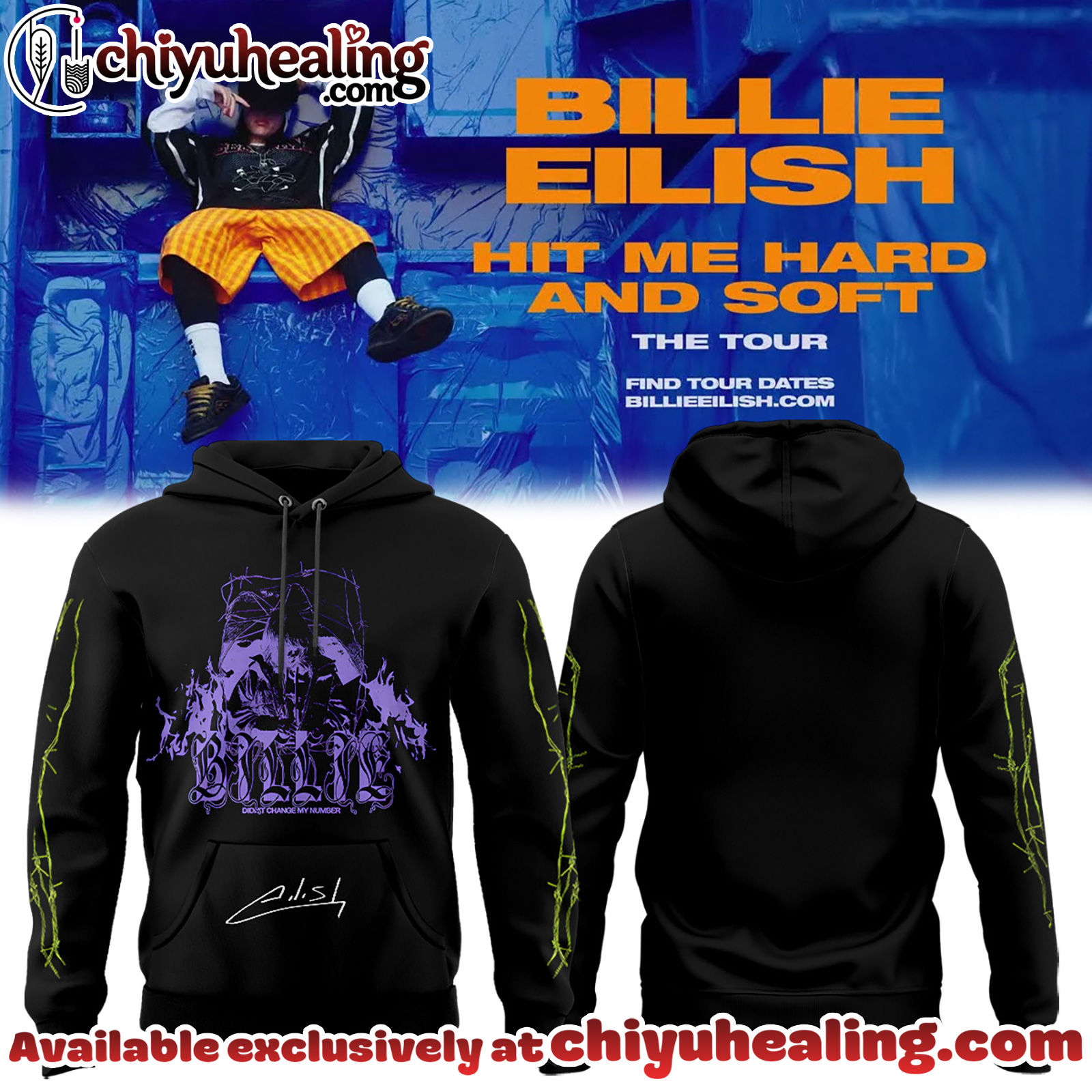 Billie Eilish Hit Me Hard and Soft The Tour Hoodie - Ver 6