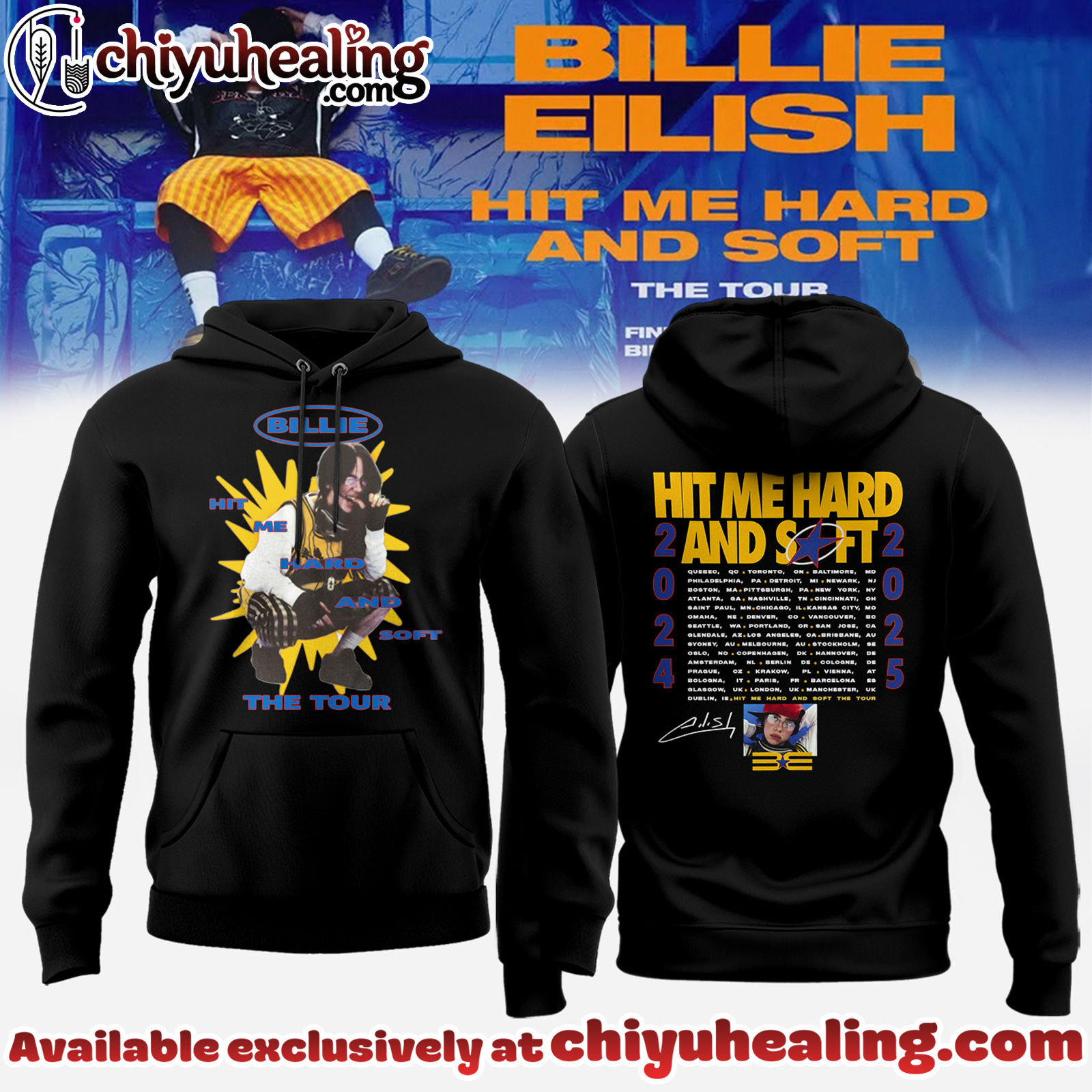 Billie Eilish Hit Me Hard and Soft The Tour Hoodie
