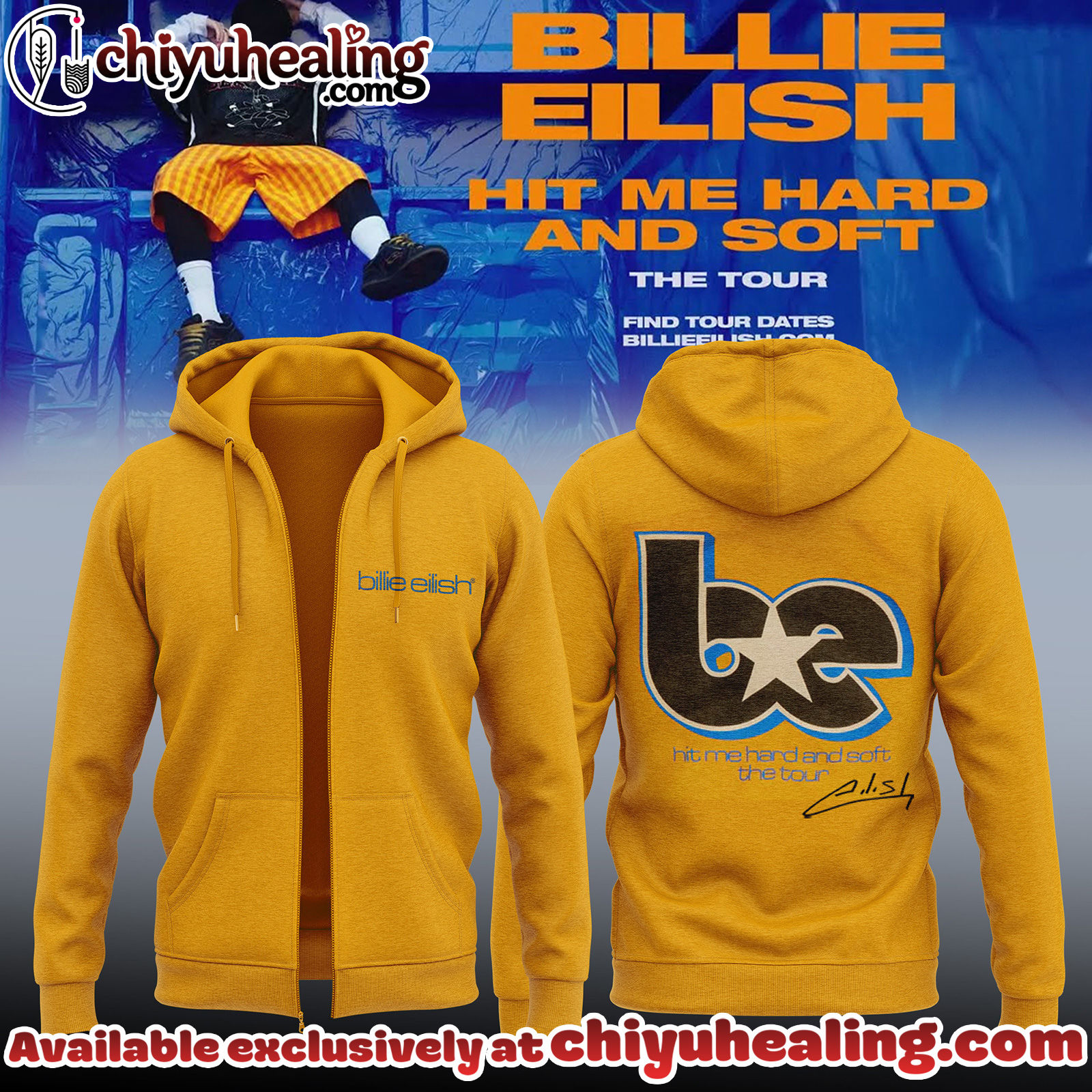 Billie Eilish Hit Me Hard and Soft The Tour Zip Hoodie