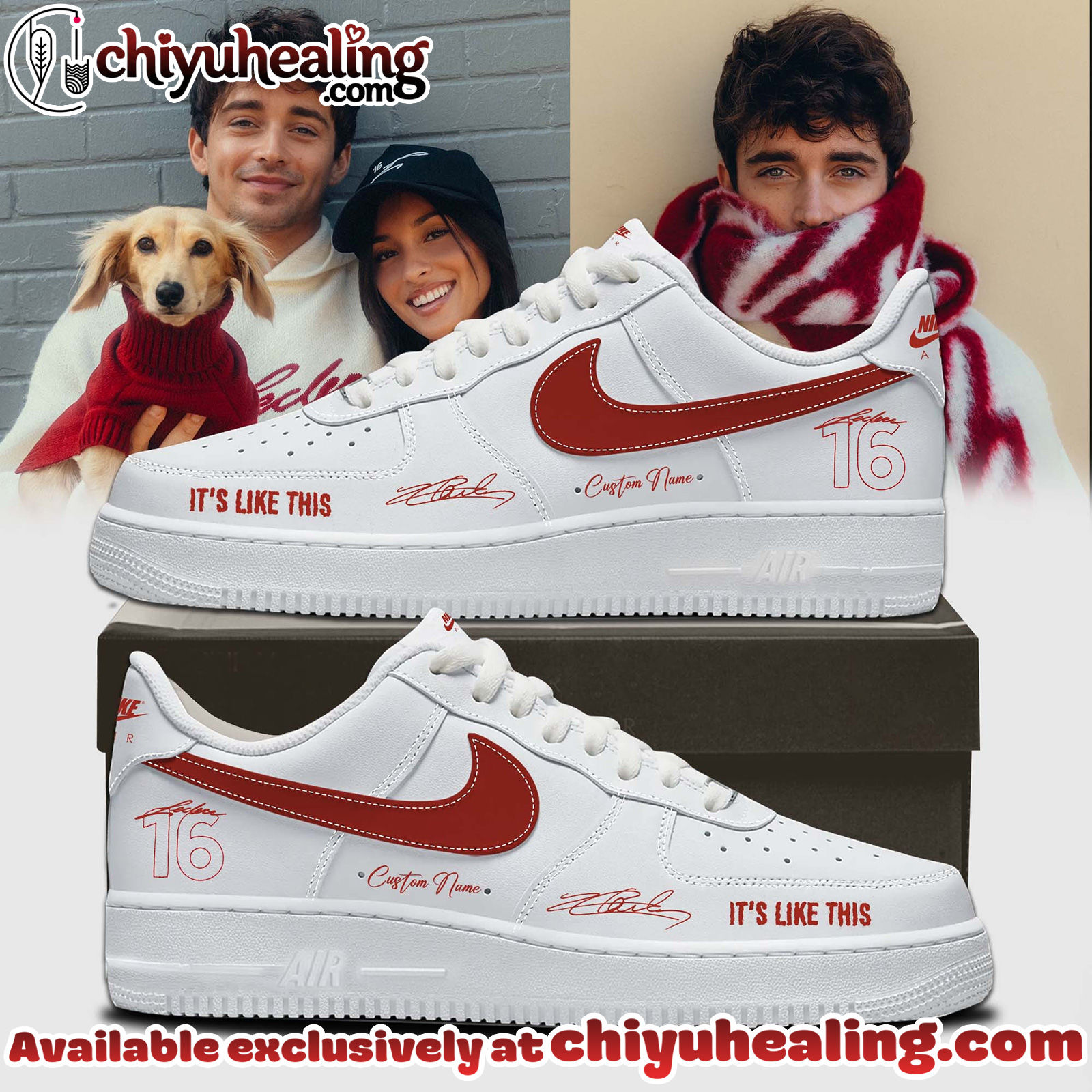 Charles Leclerc Signature Air Force 1 Sneaker Shoes - Ver 2