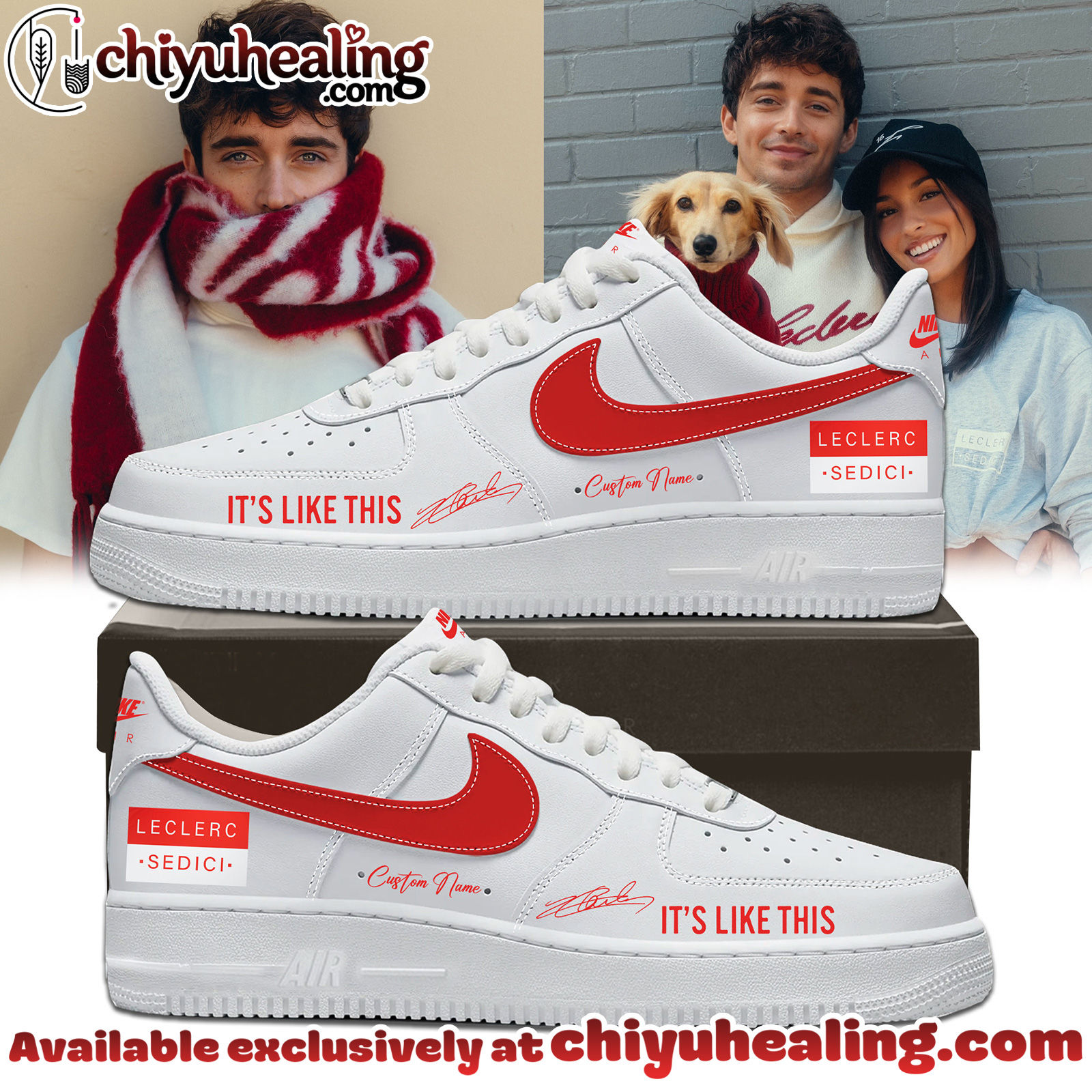 Charles Leclerc Signature Air Force 1 Sneaker Shoes