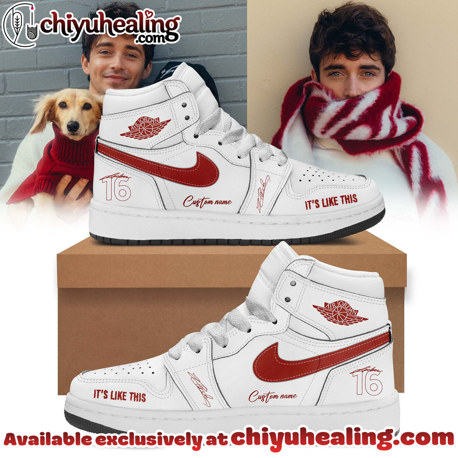 Charles Leclerc Signature Air Jordan 1 Sneaker Shoes - Ver 4