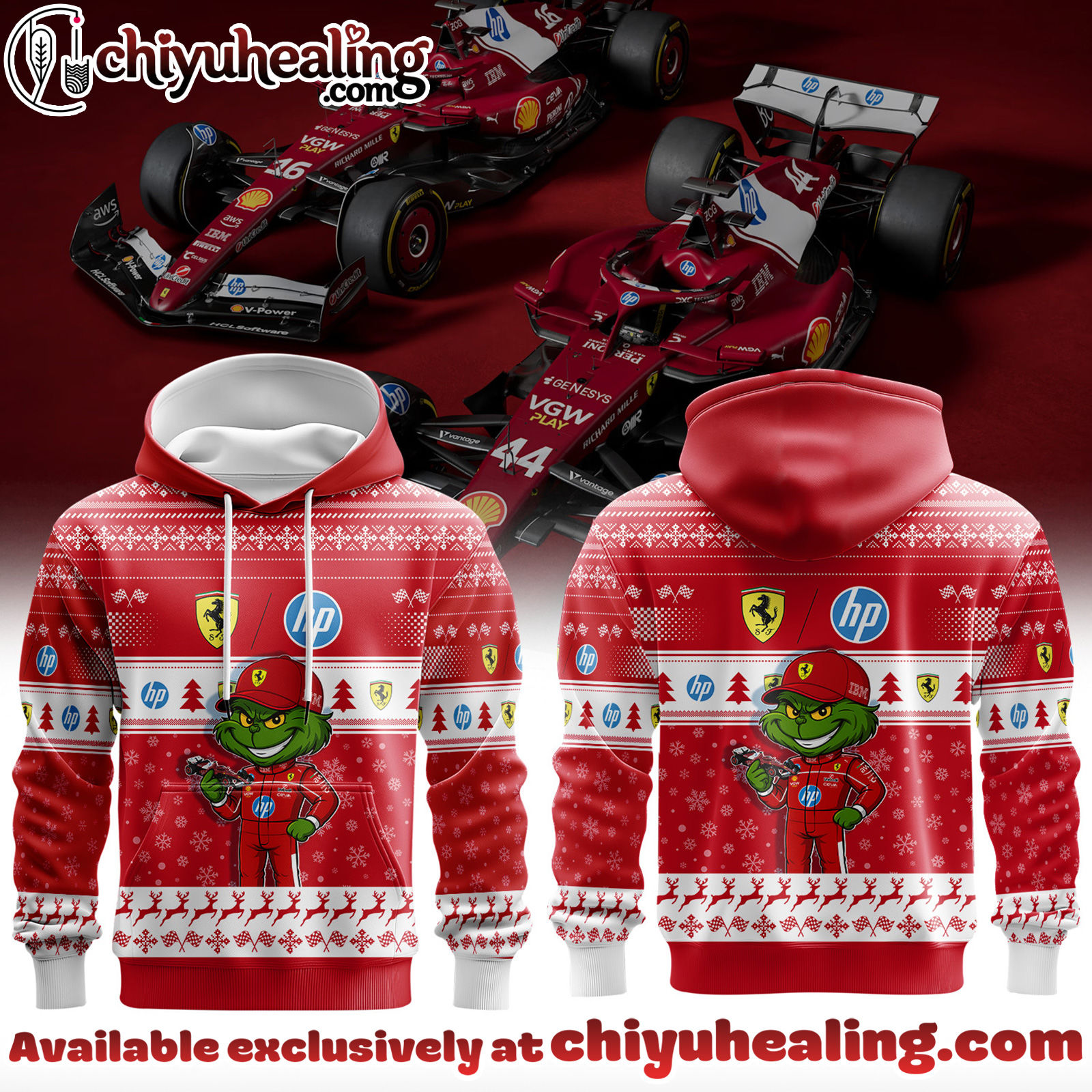 Ferrari red meets Grinch green in the coolest holiday