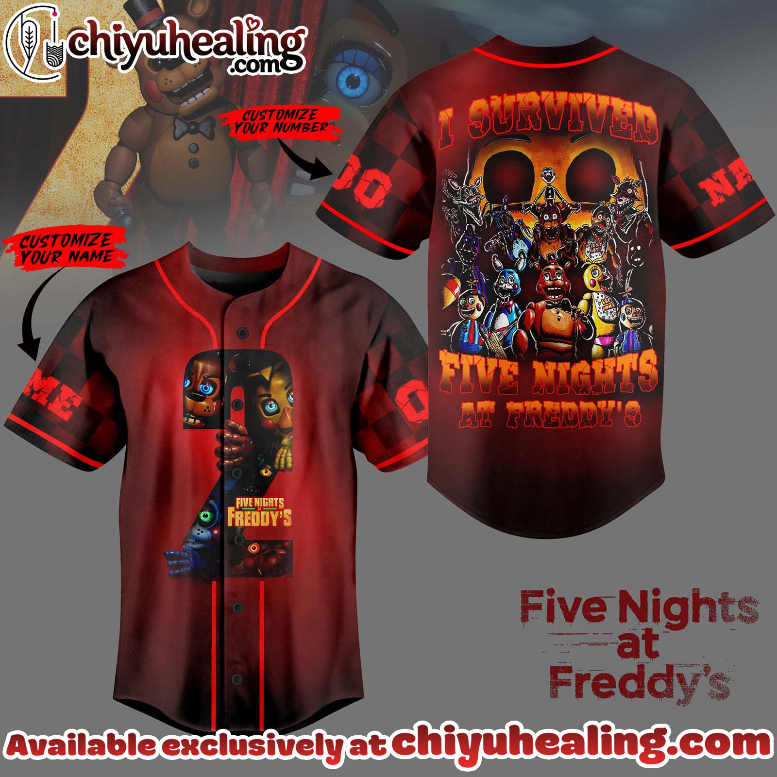 Five Nights at Freddys fans will love this Baseball Jersey