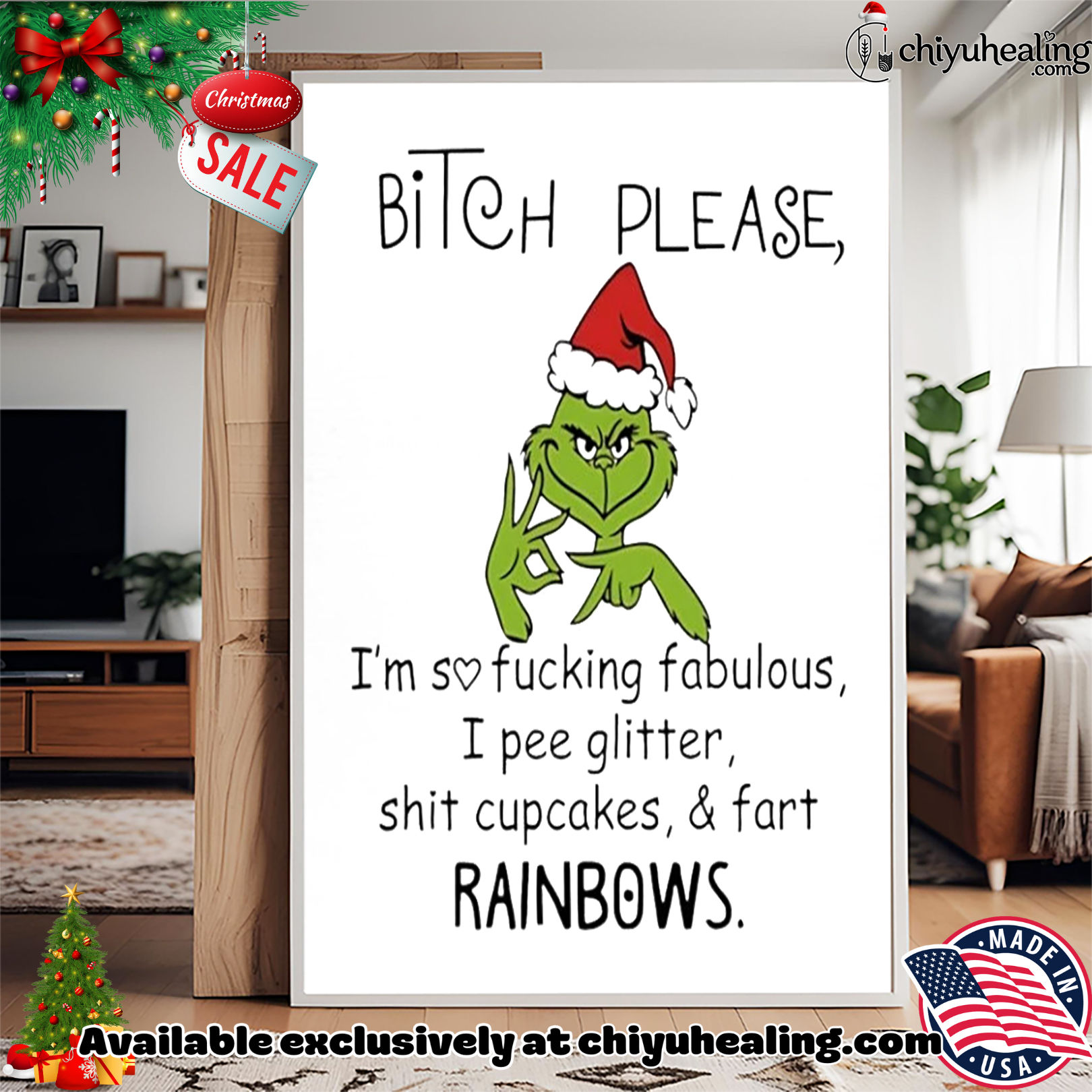 Grinch bitch please I'm so fucking fabulous I pee glitter shit cupcakes fart rainbows Christmas shirt, Hoodie, Sweatshirt, Poster Canvas, Mug, Ornaments 15 grinch bitch please i m so fucking fabulous i pee glitter shit cupcakes fart rainbows christmas shirt hoodie sweatshirt tank top