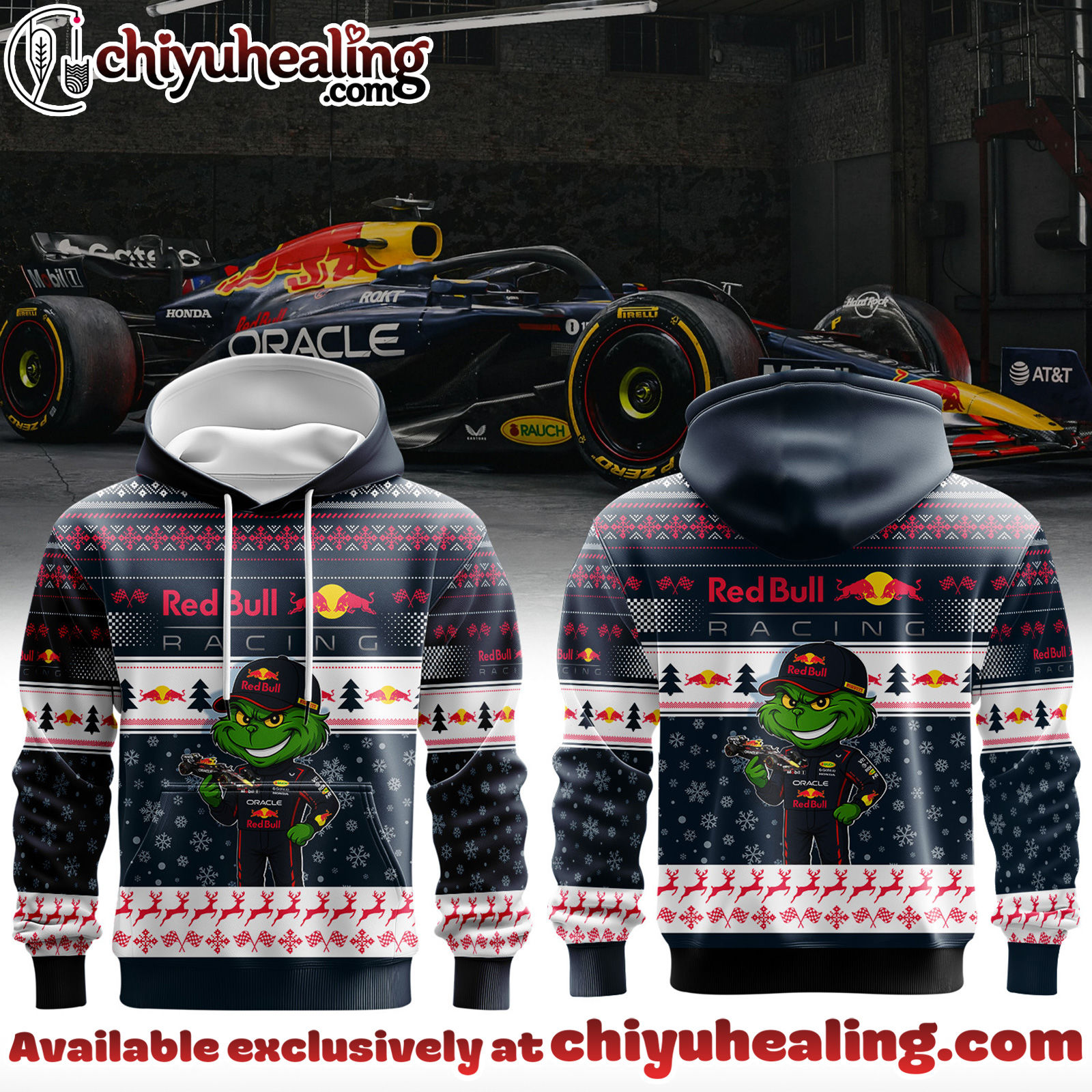 Grinch energy Red Bull adrenaline Premium fleece hoodie