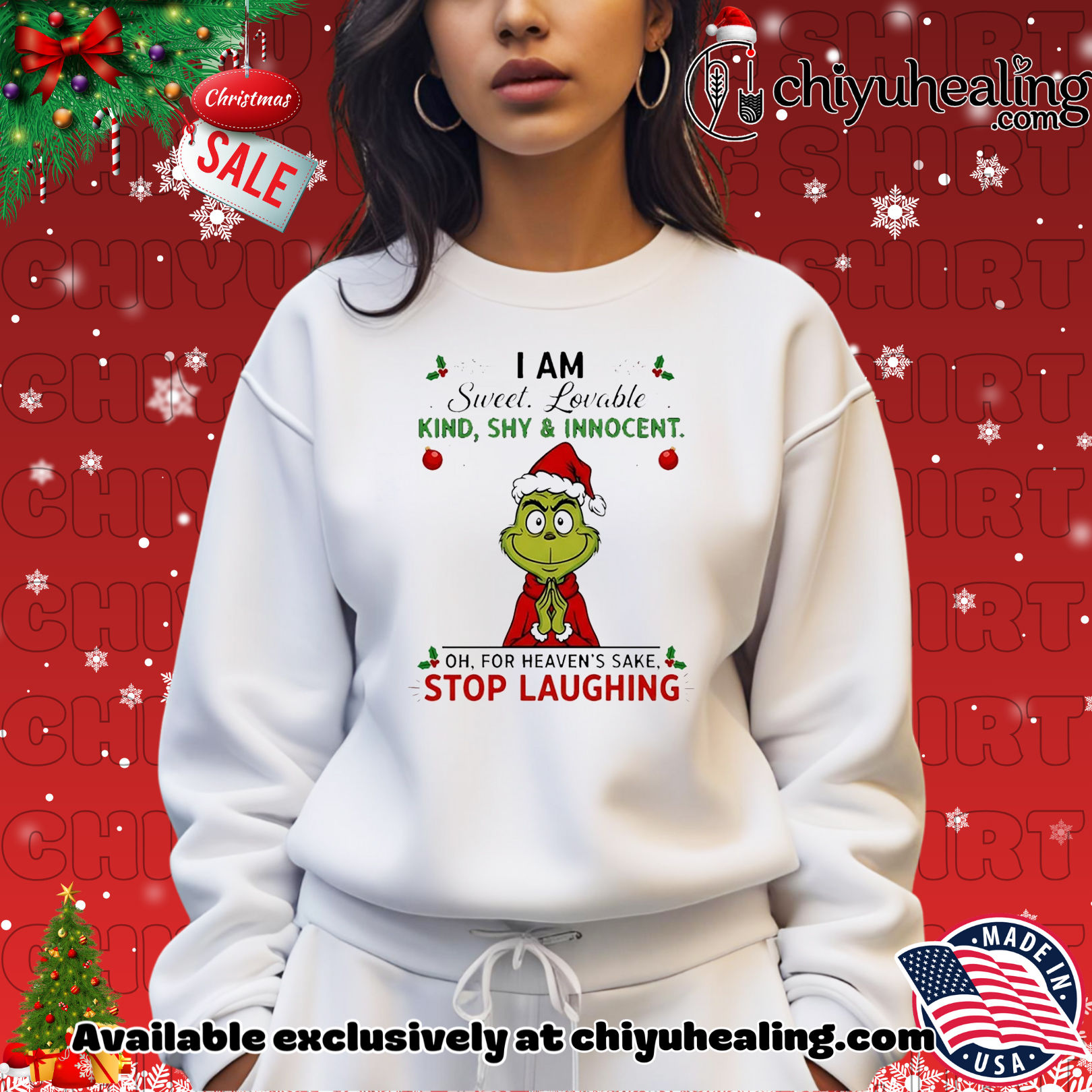 Grinch I am sweet lovable kind shy and innocent Christmas shirt, Hoodie, Sweatshirt, Poster Canvas, Mug, Ornaments Grinch I am sweet lovable kind shy and innocent Christmas shirt, Hoodie, Sweatshirt, Poster Canvas, Mug, Ornaments