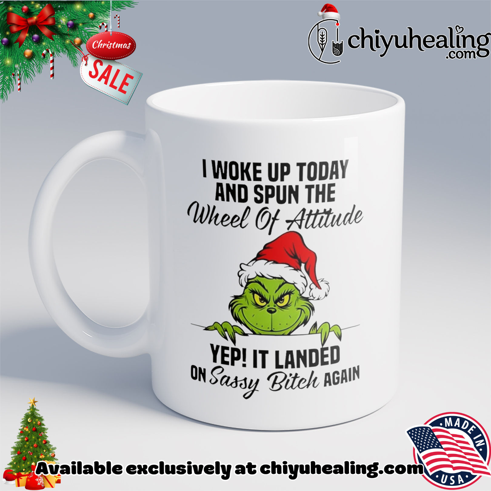 Grinch I woke up today and spun the wheel of attitude yep christmas shirt, Hoodie, Sweatshirt, Poster Canvas, Mug, Ornaments 6 Grinch I woke up today and spun the wheel of attitude yep christmas shirt, Hoodie, Sweatshirt, Poster Canvas, Mug, Ornaments