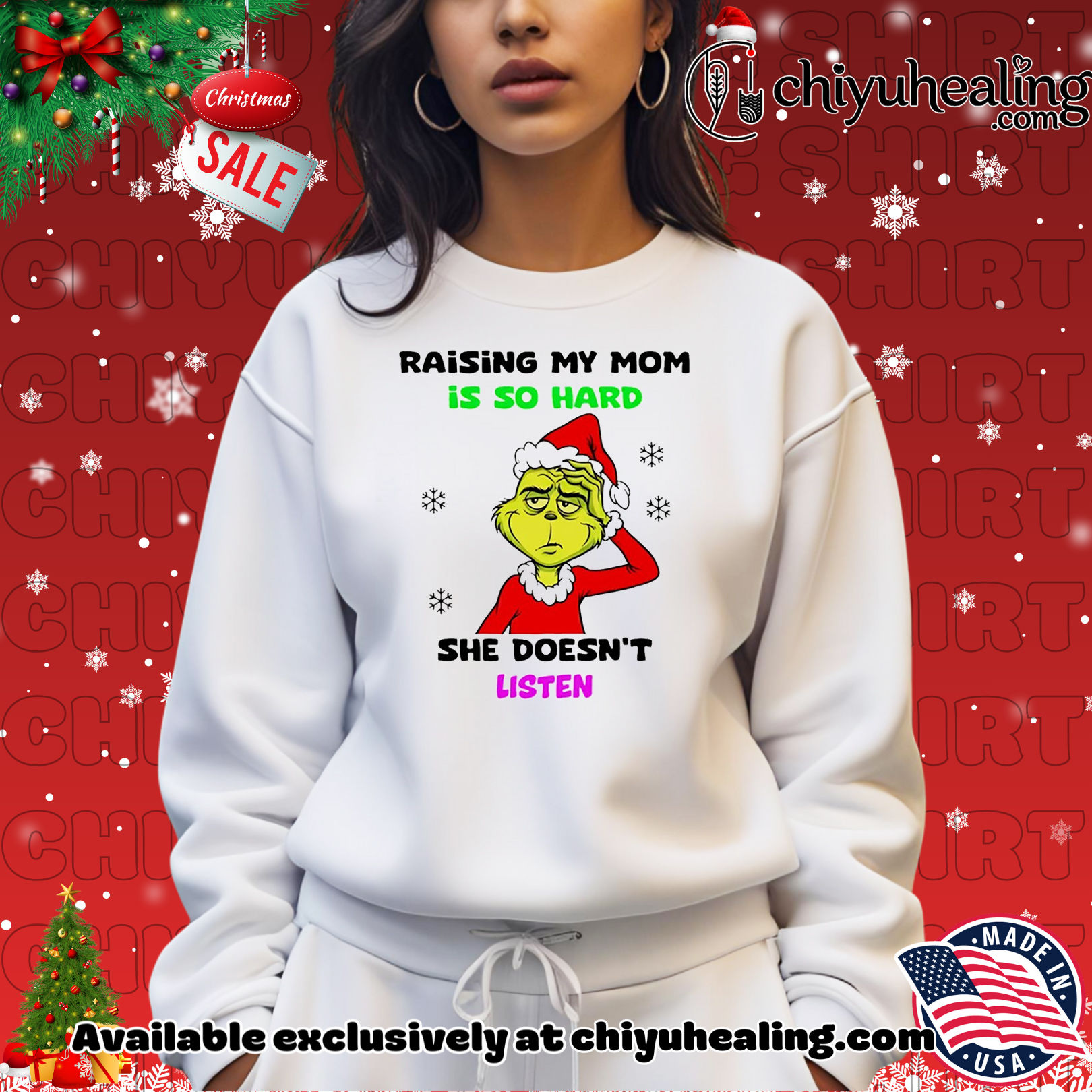 Grinch raising my mom is so hard she doesn't listen Christmas shirt, Hoodie, Sweatshirt, Poster Canvas, Mug, Ornaments 14 grinch raising my mom is so hard she doesn t listen christmas shirt hoodie sweatshirt