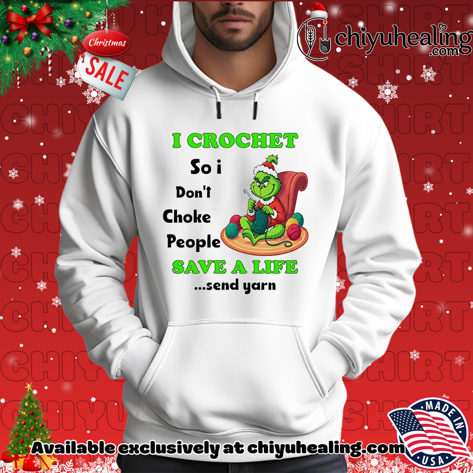 I crochet so I don't choke people save a life send yarn Grinch Christmas shirt, Hoodie, Sweatshirt, Poster Canvas, Mug, Ornaments 2 I crochet so I don't choke people save a life send yarn Grinch Christmas shirt, Hoodie, Sweatshirt, Poster Canvas, Mug, Ornaments