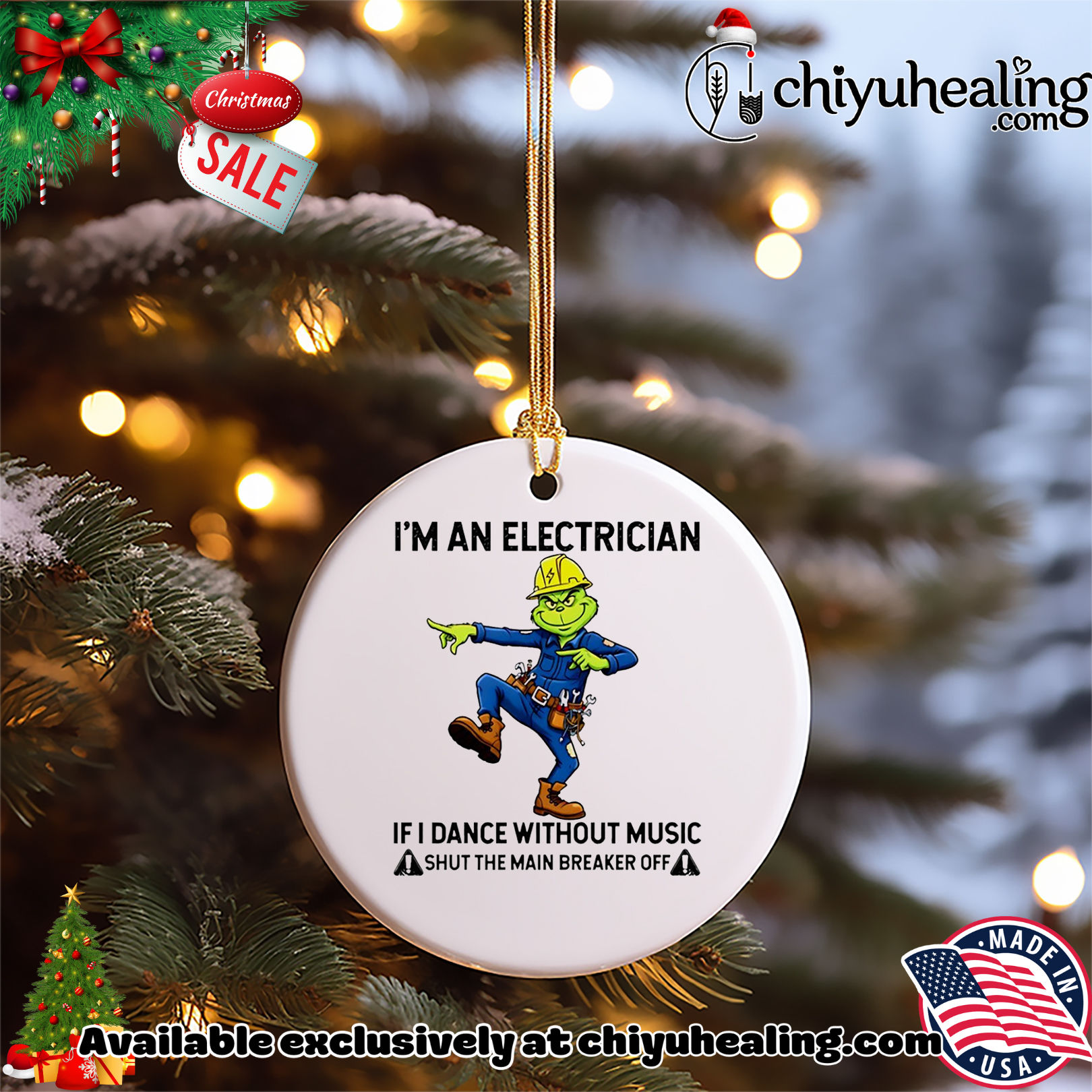 I'm an electrician if I dance without music shut the main breaker off Grinch Christmas shirt, Hoodie, Sweatshirt, Poster Canvas, Mug, Ornaments 5 I'm an electrician if I dance without music shut the main breaker off Grinch Christmas shirt, Hoodie, Sweatshirt, Poster Canvas, Mug, Ornaments