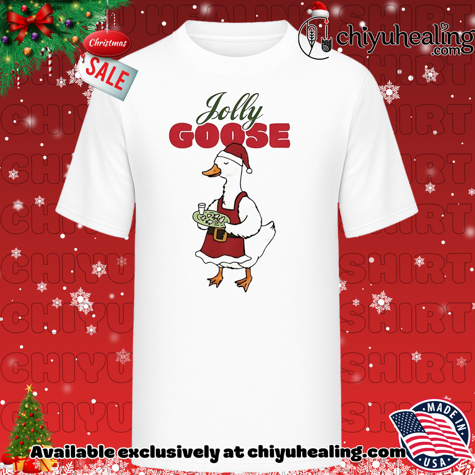 Jolly Goose Santa hat Christmas shirt, Hoodie, Sweatshirt, Poster Canvas, Mug, Ornaments