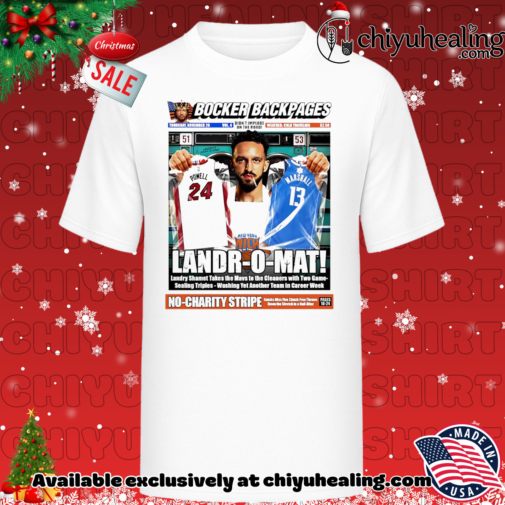 Landr-O-Mat Powell 24 and Marshall NY Knicks poster shirt, Hoodie, Sweatshirt, Poster Canvas, Mug, Ornaments