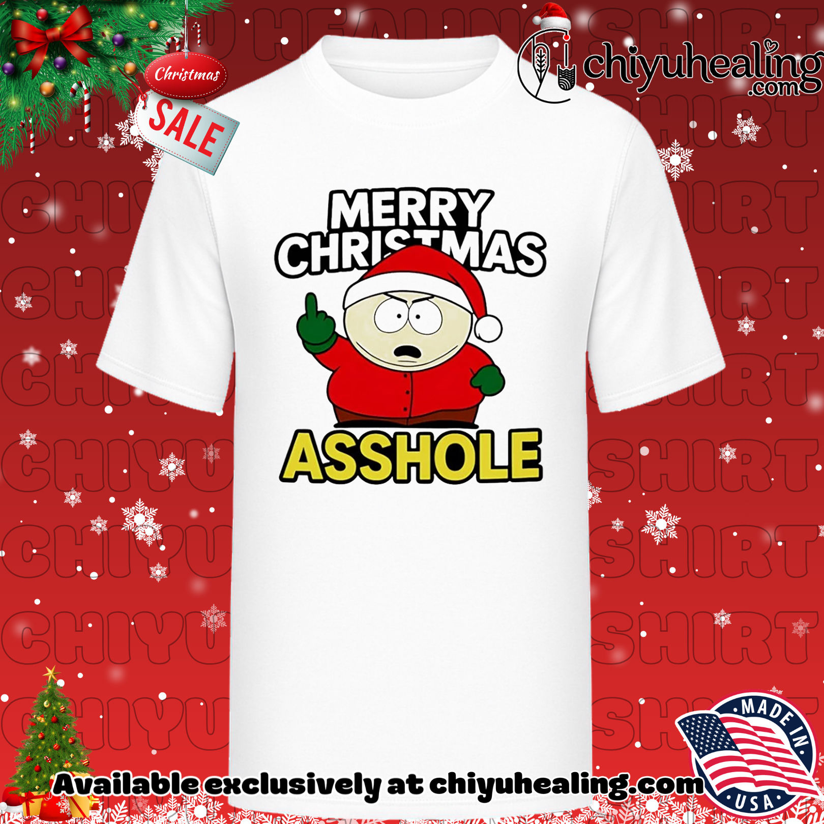 Merry Christmas Asshole South Park Christmas shirt, Hoodie, Sweatshirt, Poster Canvas, Mug, Ornaments