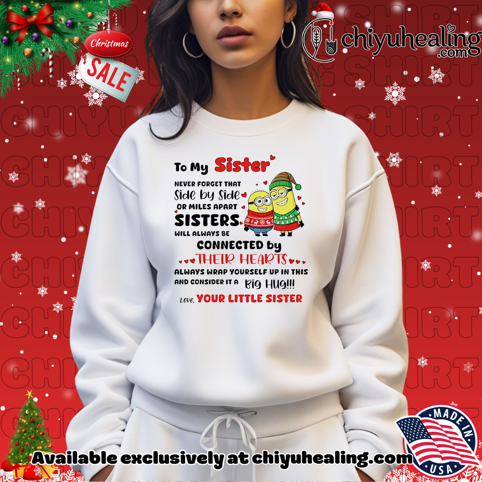 Minion to my sister never forget that side by side or miles apart sisters will always shirt, Hoodie, Sweatshirt, Poster Canvas, Mug, Ornaments Minion to my sister never forget that side by side or miles apart sisters will always shirt, Hoodie, Sweatshirt, Poster Canvas, Mug, Ornaments