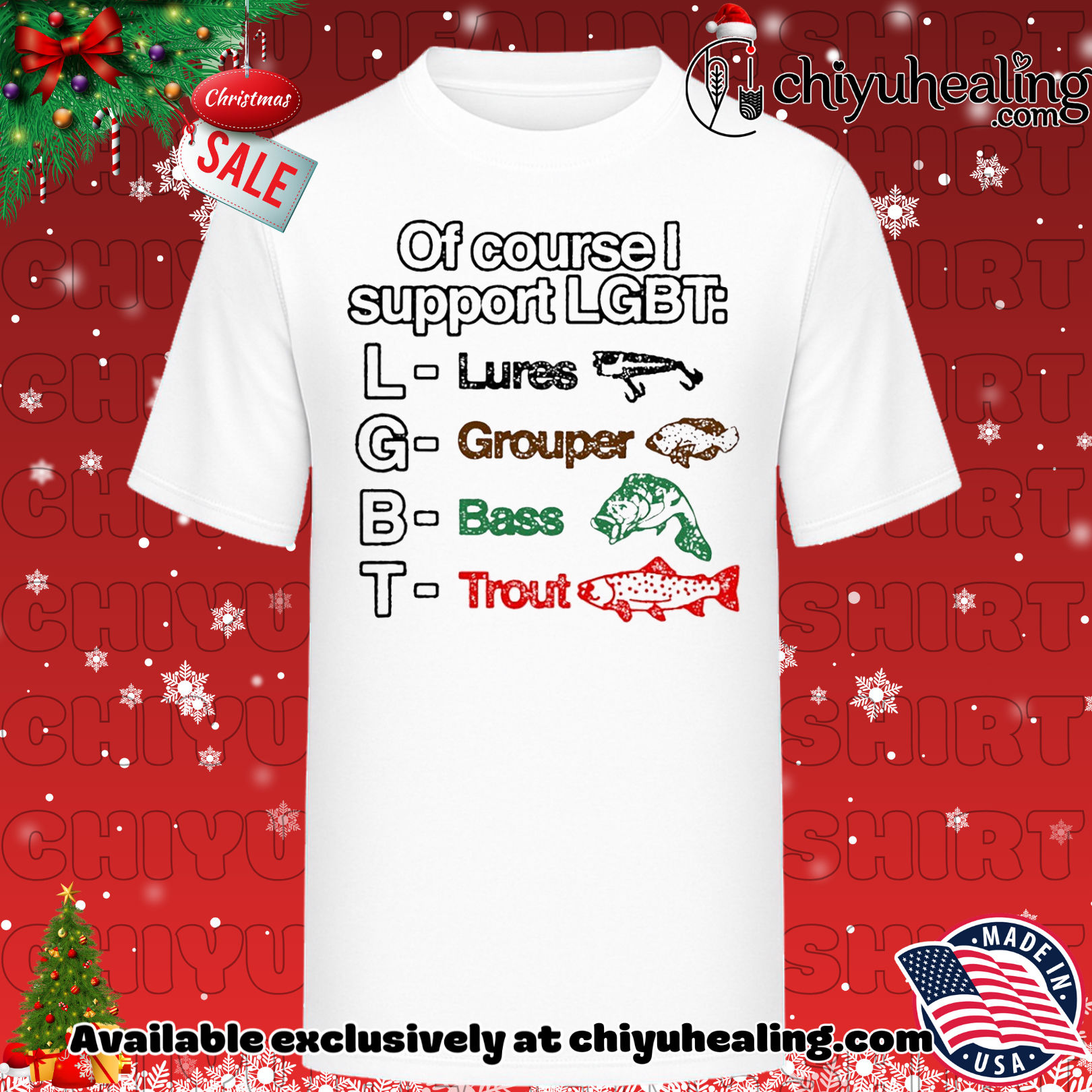 Of course support LGBT Lures Grouper Bass Trout shirt, Hoodie, Sweatshirt, Poster Canvas, Mug, Ornaments