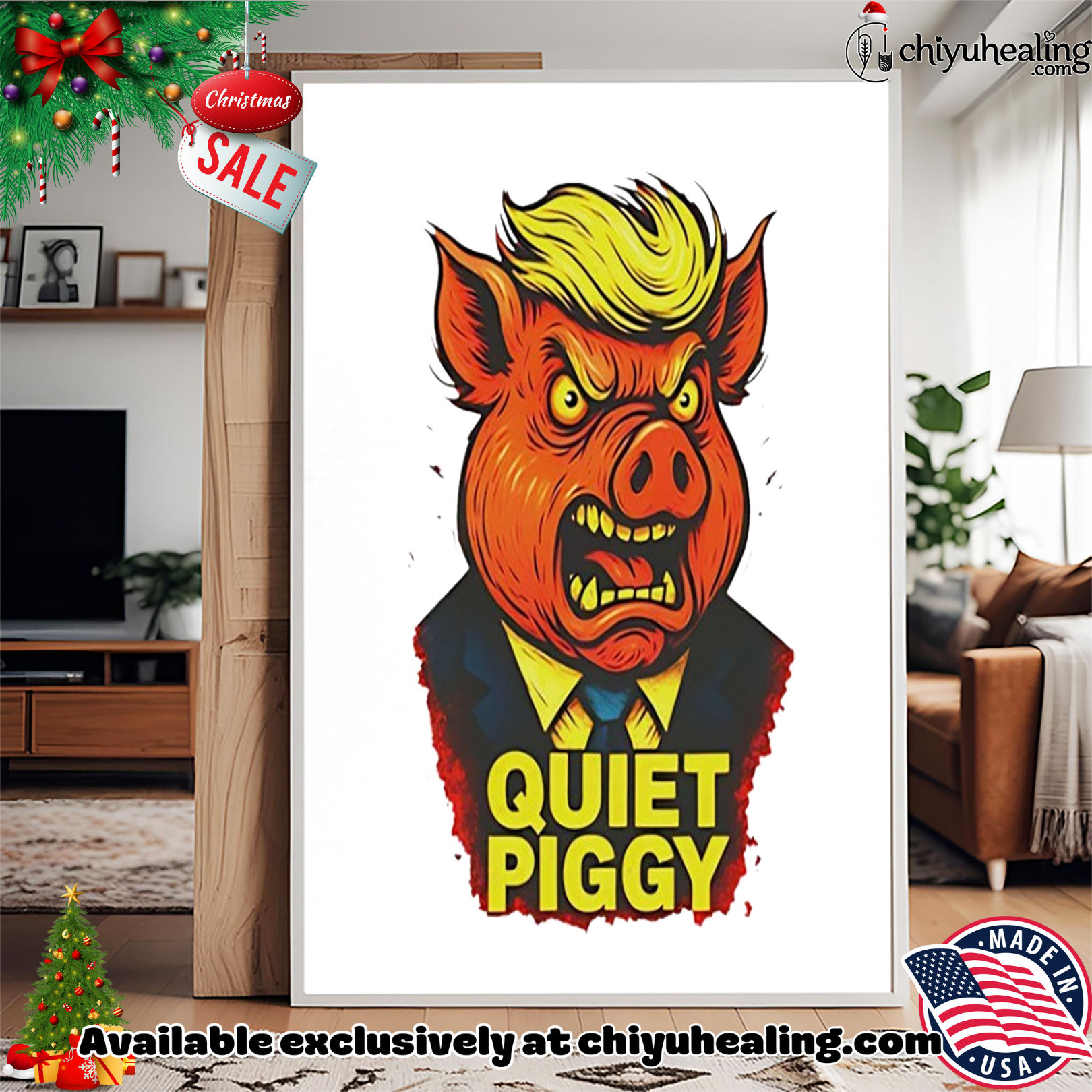 Quiet Piggy pig head graphic shirt, Hoodie, Sweatshirt, Poster Canvas, Mug, Ornaments Quiet Piggy pig head graphic shirt, Hoodie, Sweatshirt, Poster Canvas, Mug, Ornaments