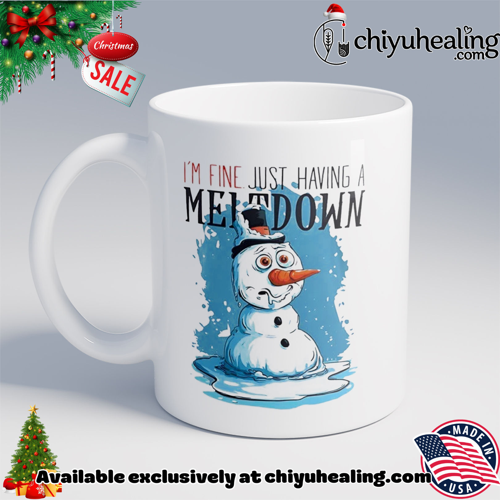 Snowmen I'm fine just having a Meltdown Christmas ornament, Hoodie, Sweatshirt, Poster Canvas, Mug, Ornaments 6 Snowmen I'm fine just having a Meltdown Christmas ornament, Hoodie, Sweatshirt, Poster Canvas, Mug, Ornaments