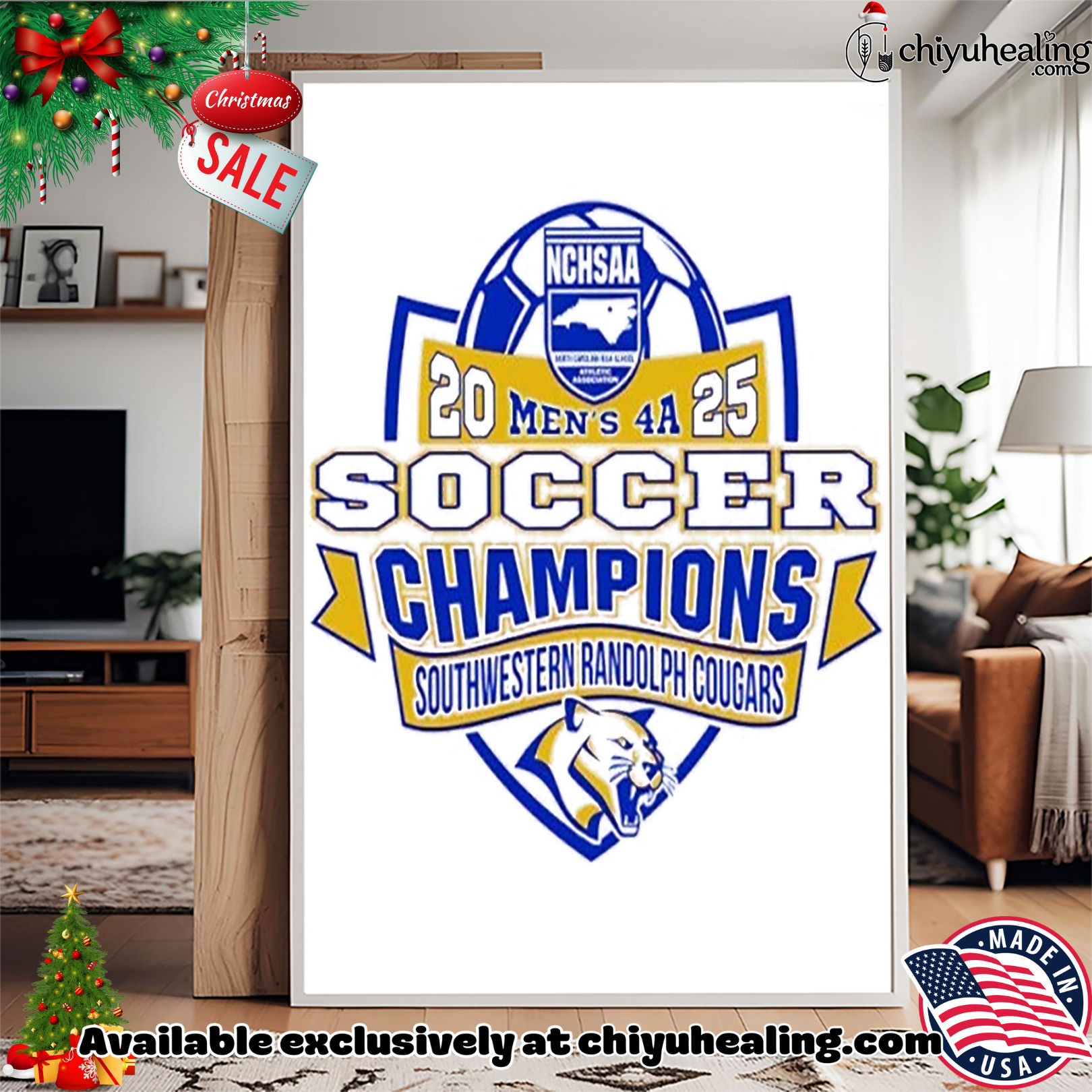 Southwestern Randolph Cougars 2025 NCHSAA Soccer Division 4A Champions Christmas ornament, Hoodie, Sweatshirt, Poster Canvas, Mug, Ornaments 4 Southwestern Randolph Cougars 2025 NCHSAA Soccer Division 4A Champions Christmas ornament, Hoodie, Sweatshirt, Poster Canvas, Mug, Ornaments